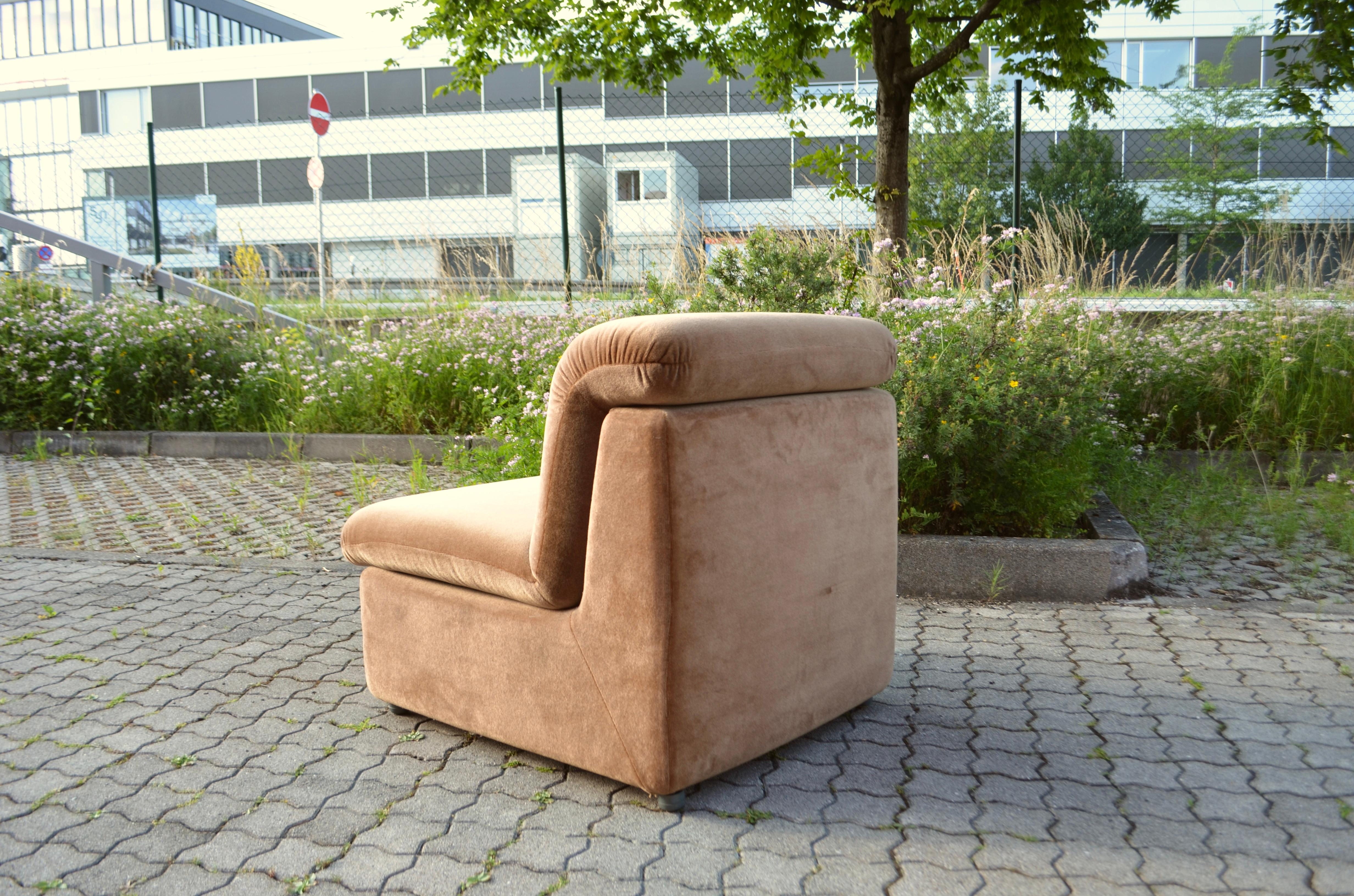 Vintage Modular Brown Sectional Sofa 1970 8