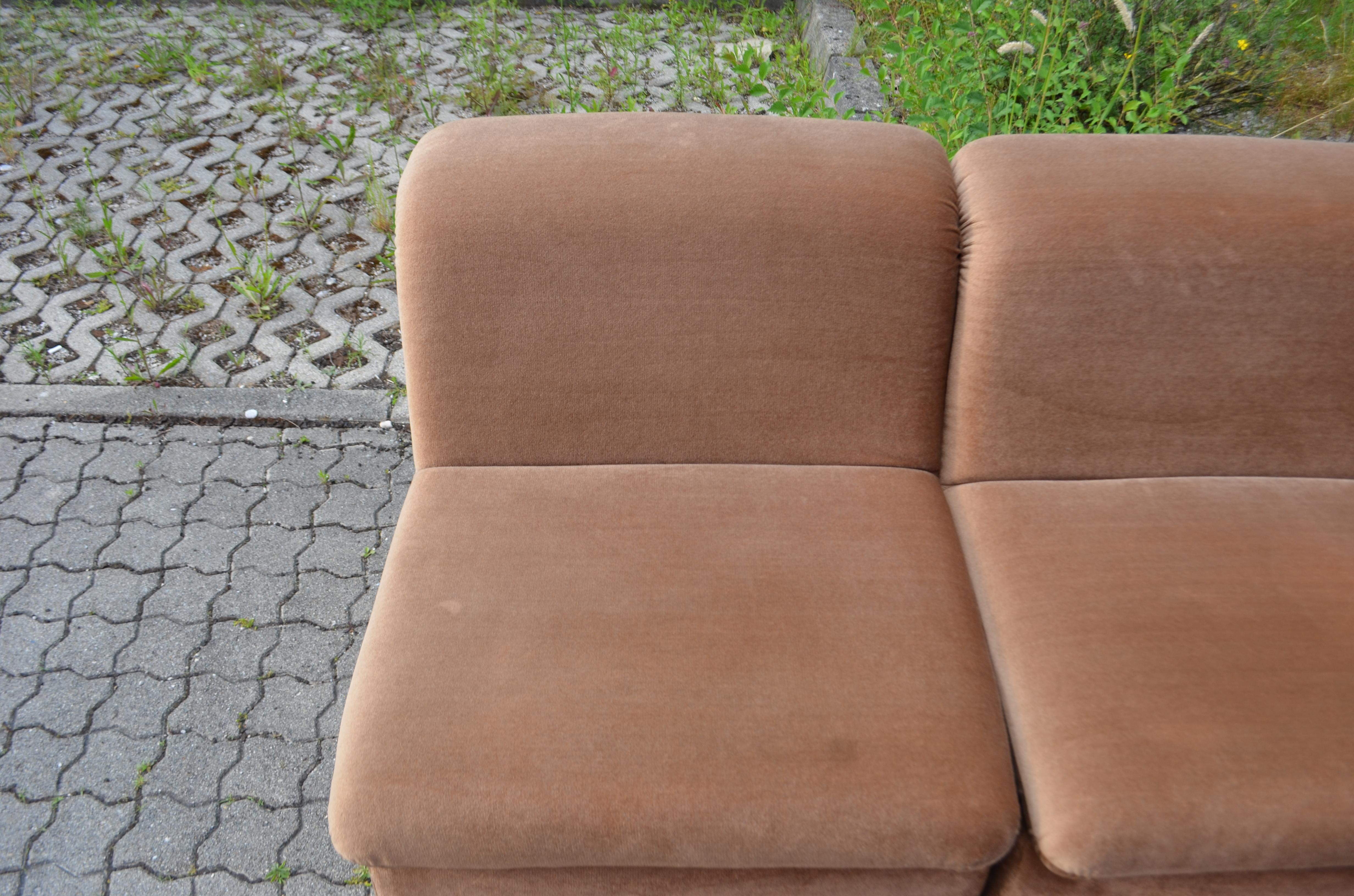 Vintage Modular Brown Sectional Sofa 1970 2