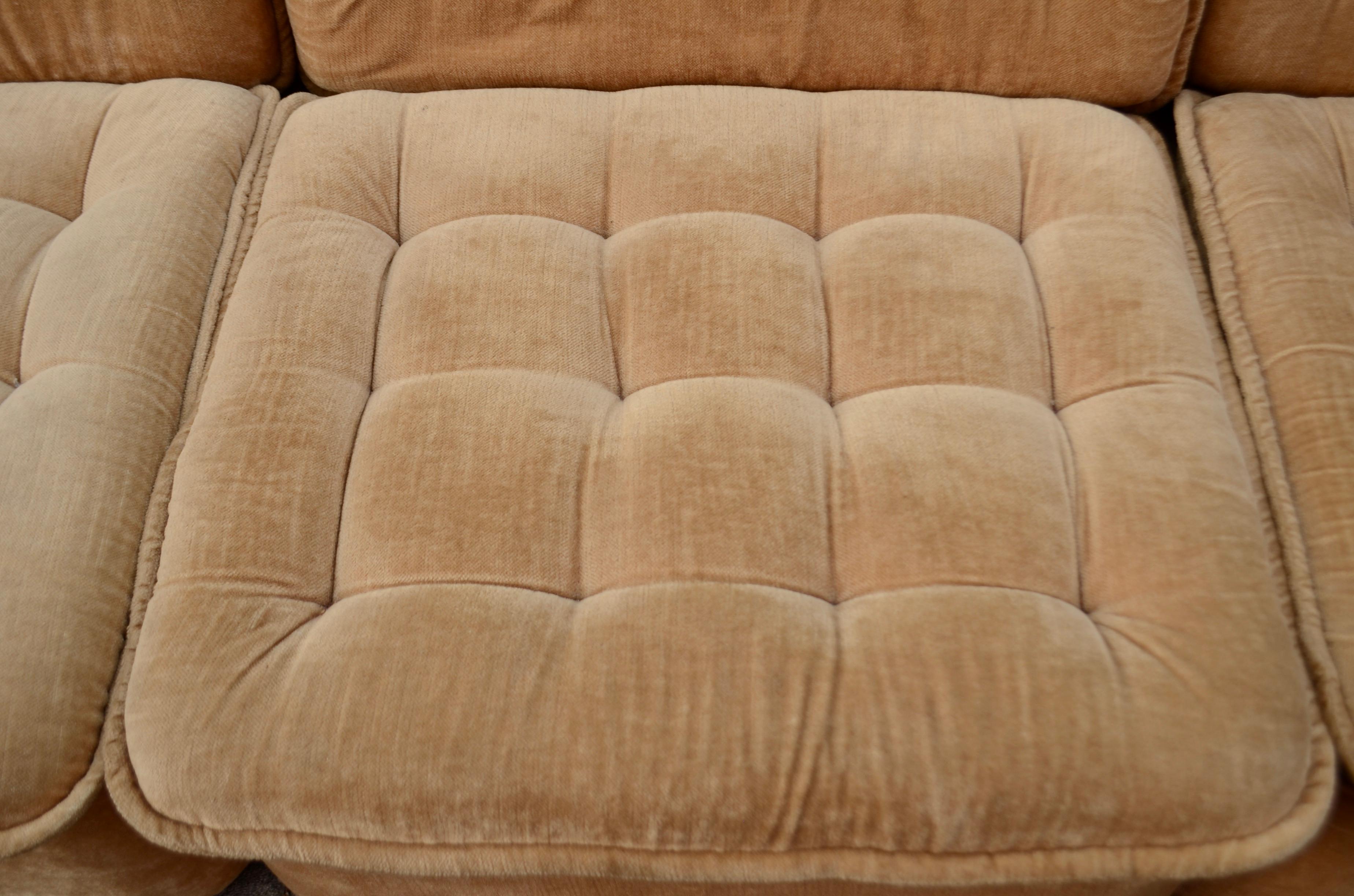 Vintage Modular champagne Sectional Sofa 1970 For Sale 4