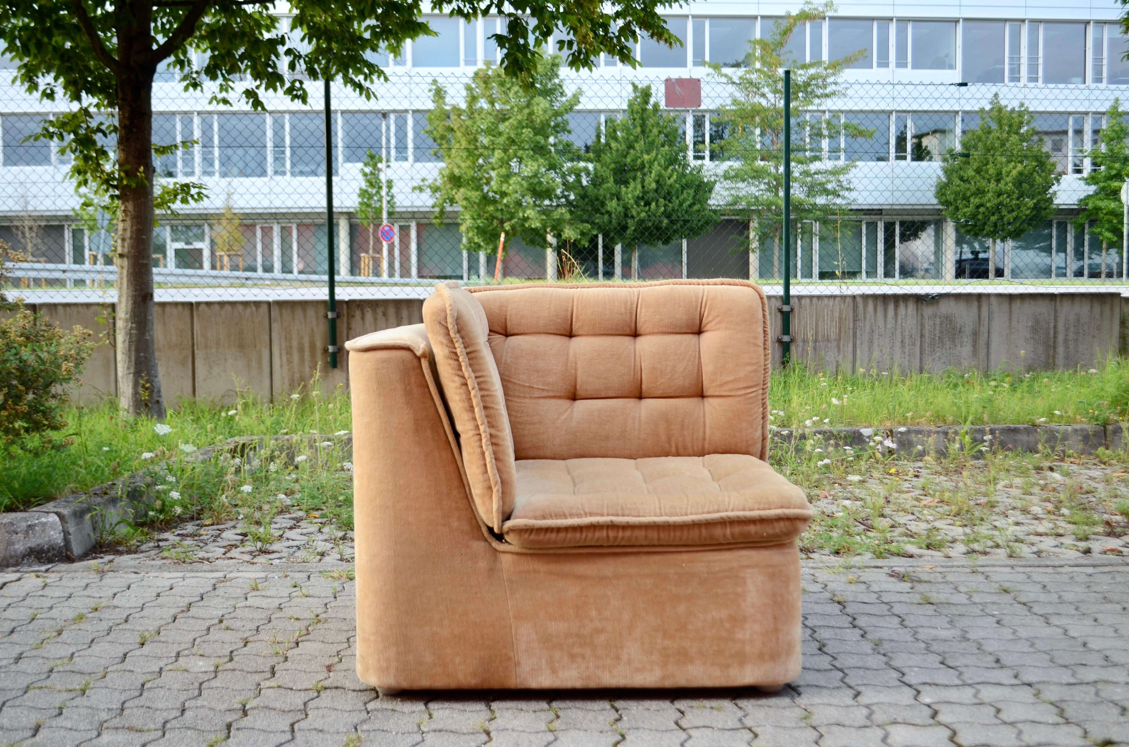 Vintage Modular champagne Sectional Sofa 1970 For Sale 10