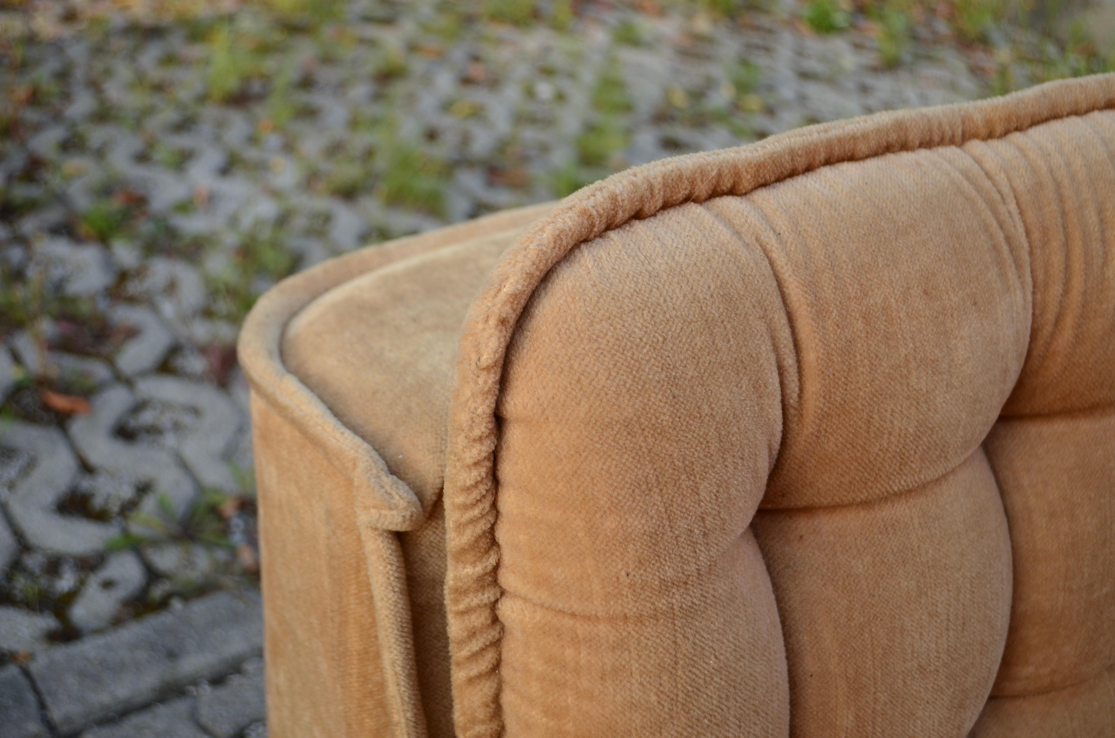 Vintage Modular champagne Sectional Sofa 1970 For Sale 11