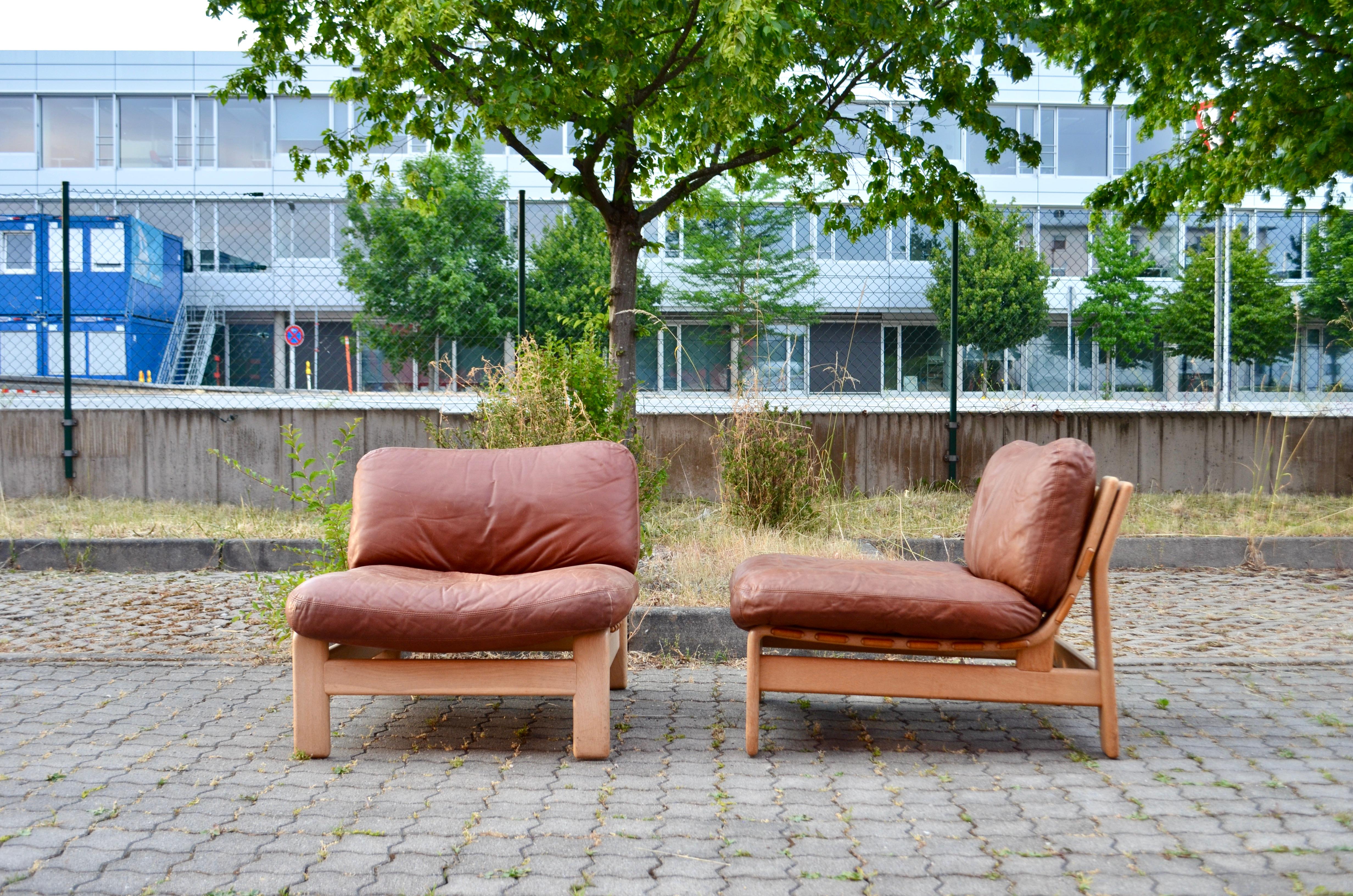 Modulares Cognacfarbenes Sattel-Leder-Sofa, Deutschland Chapo-Ära im Angebot 8