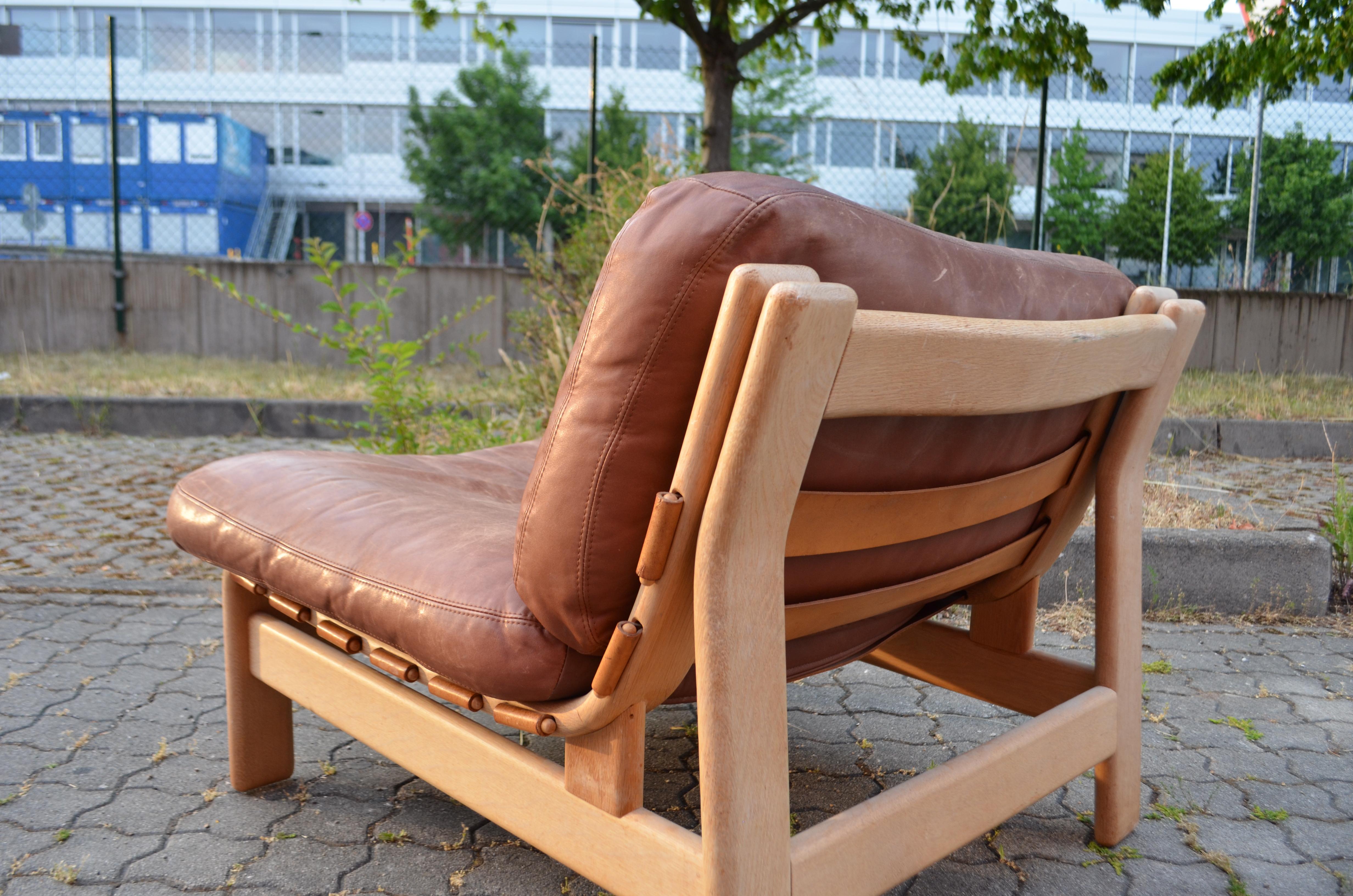 Modulares Cognacfarbenes Sattel-Leder-Sofa, Deutschland Chapo-Ära im Angebot 13