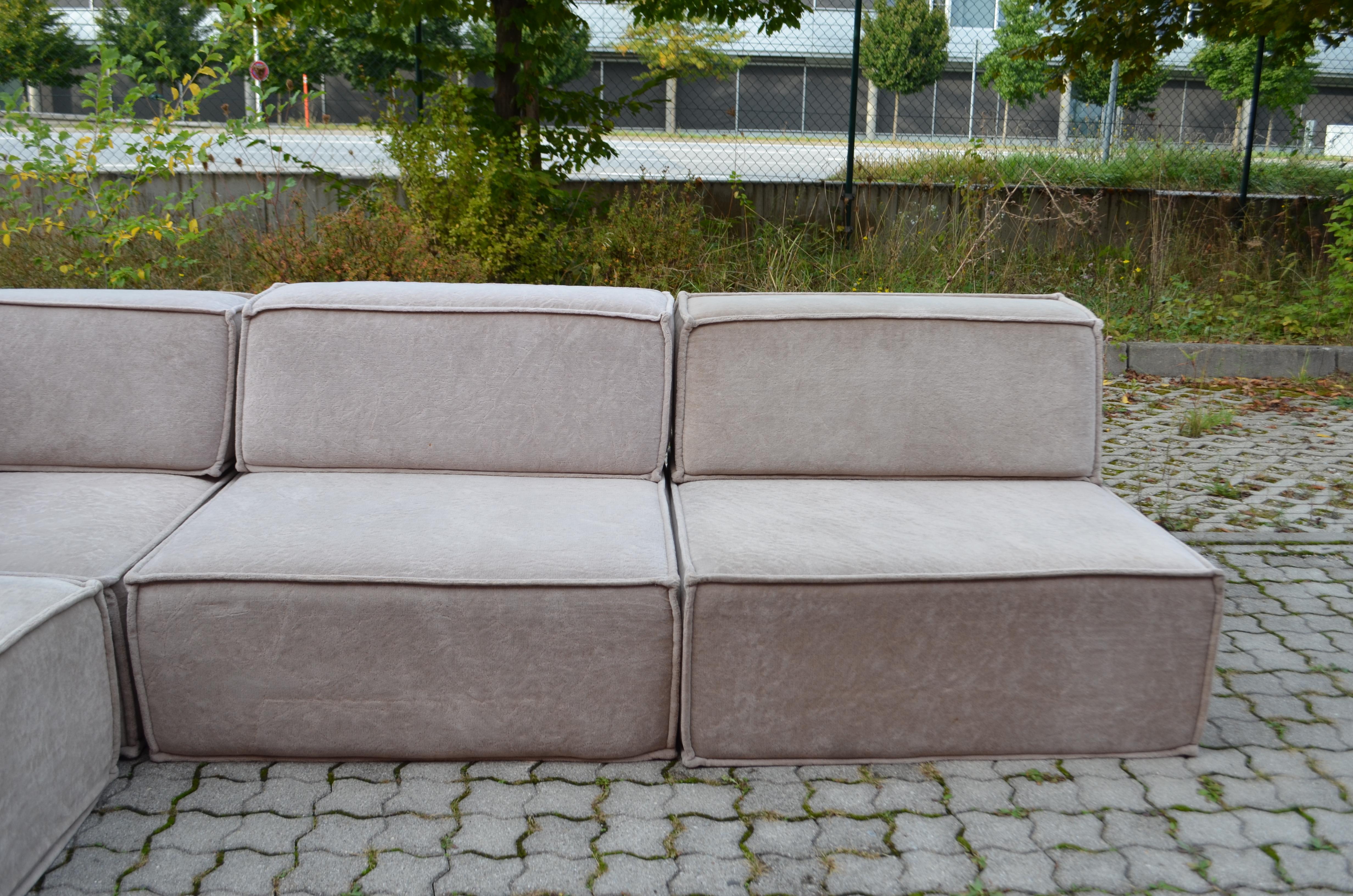 Vintage Modular Ecru 1970s Sofa Living Room Suite Germany 4