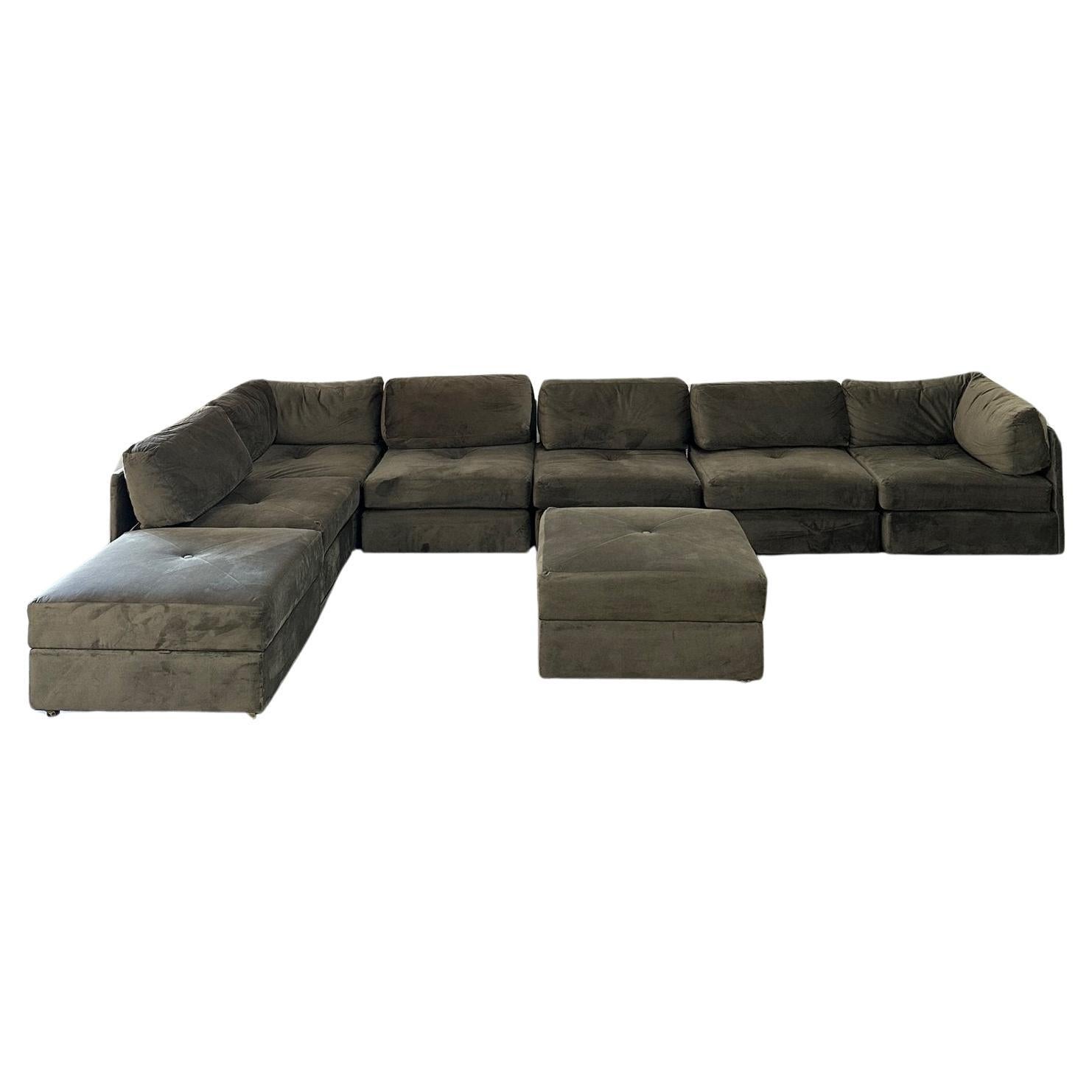 Vintage Modular Eight Piece Sectional For Sale