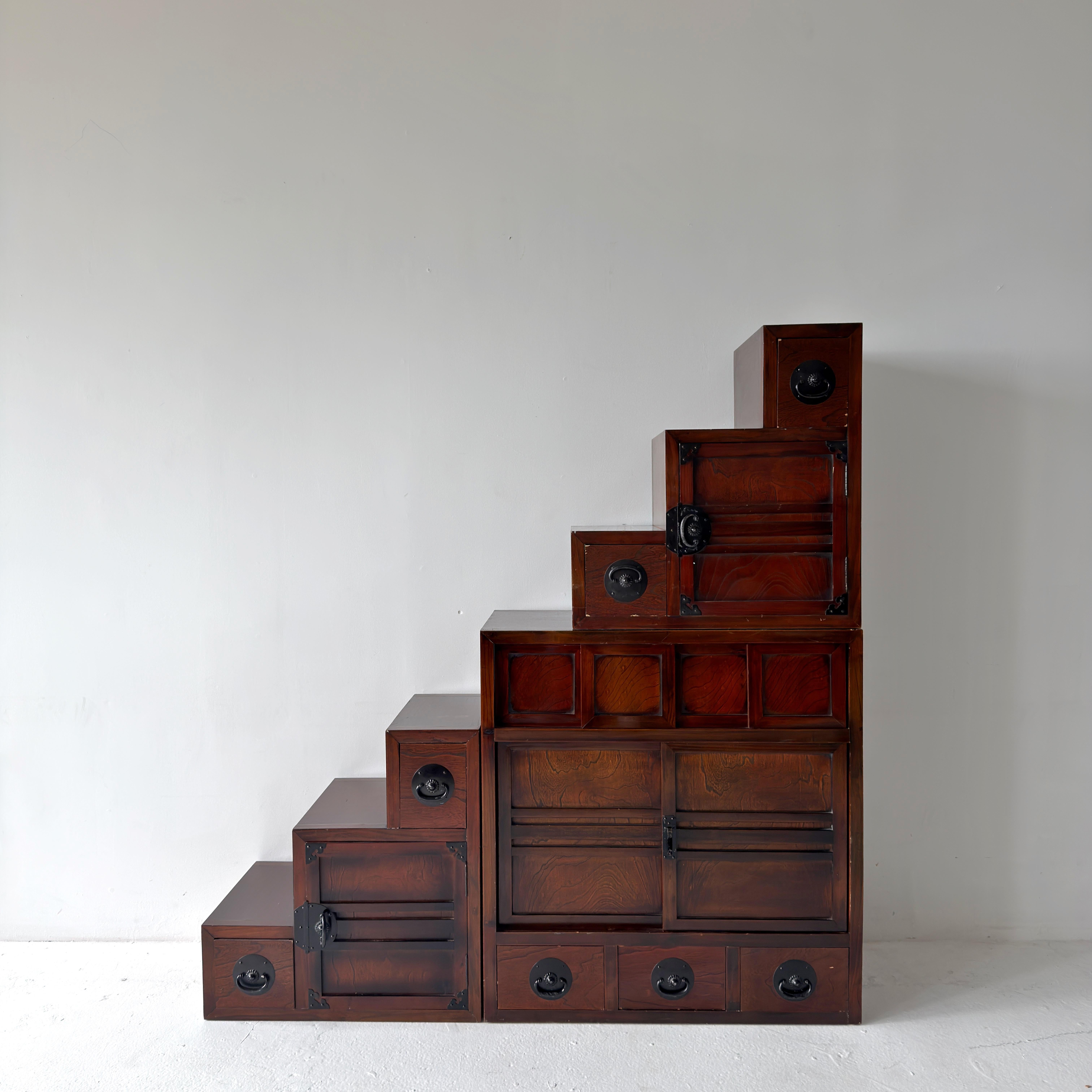 20th Century vintage modular Japanese tansu chest For Sale