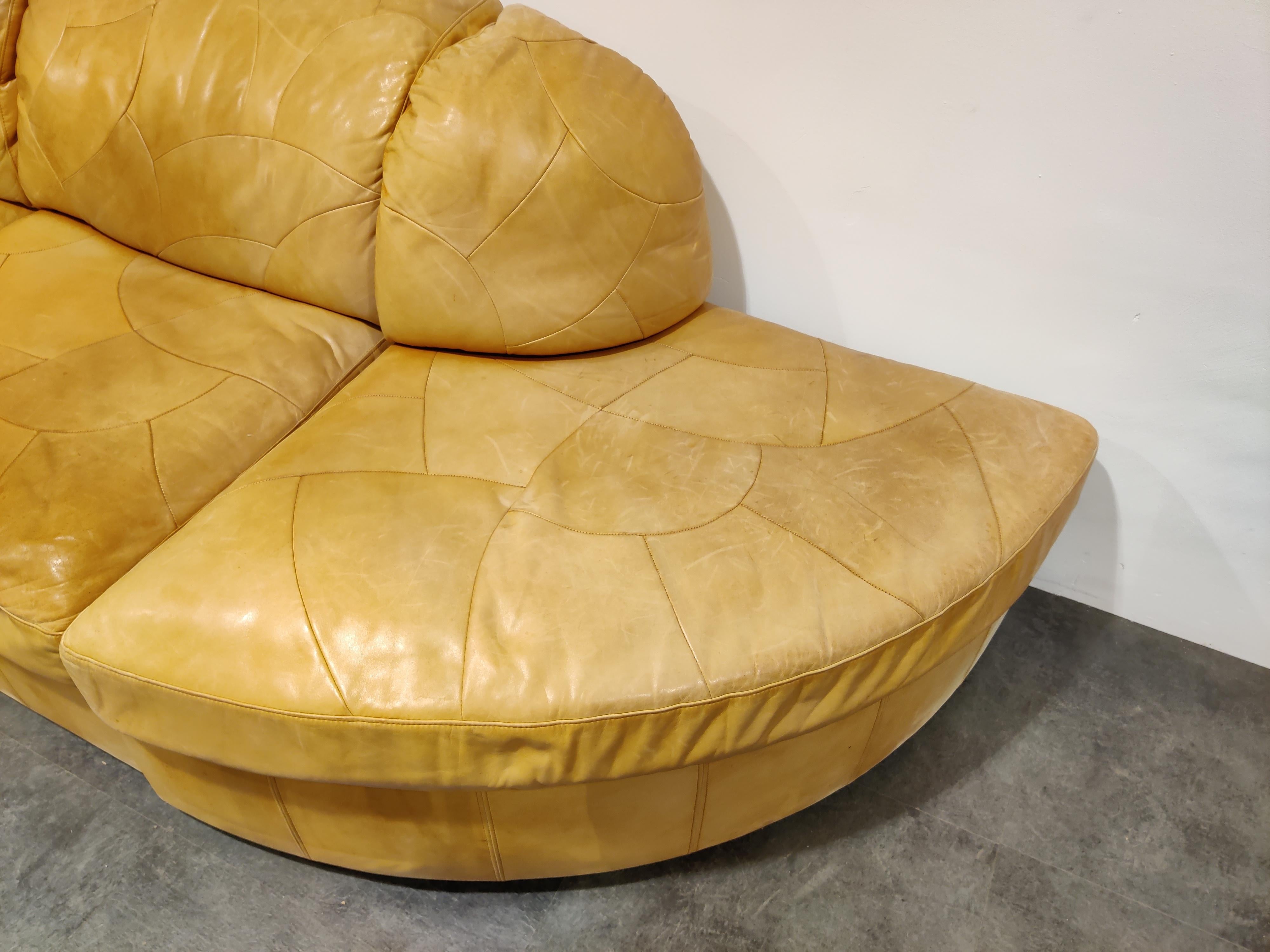 Vintage Modular Leather Sofa by Laauser, 1960s 1