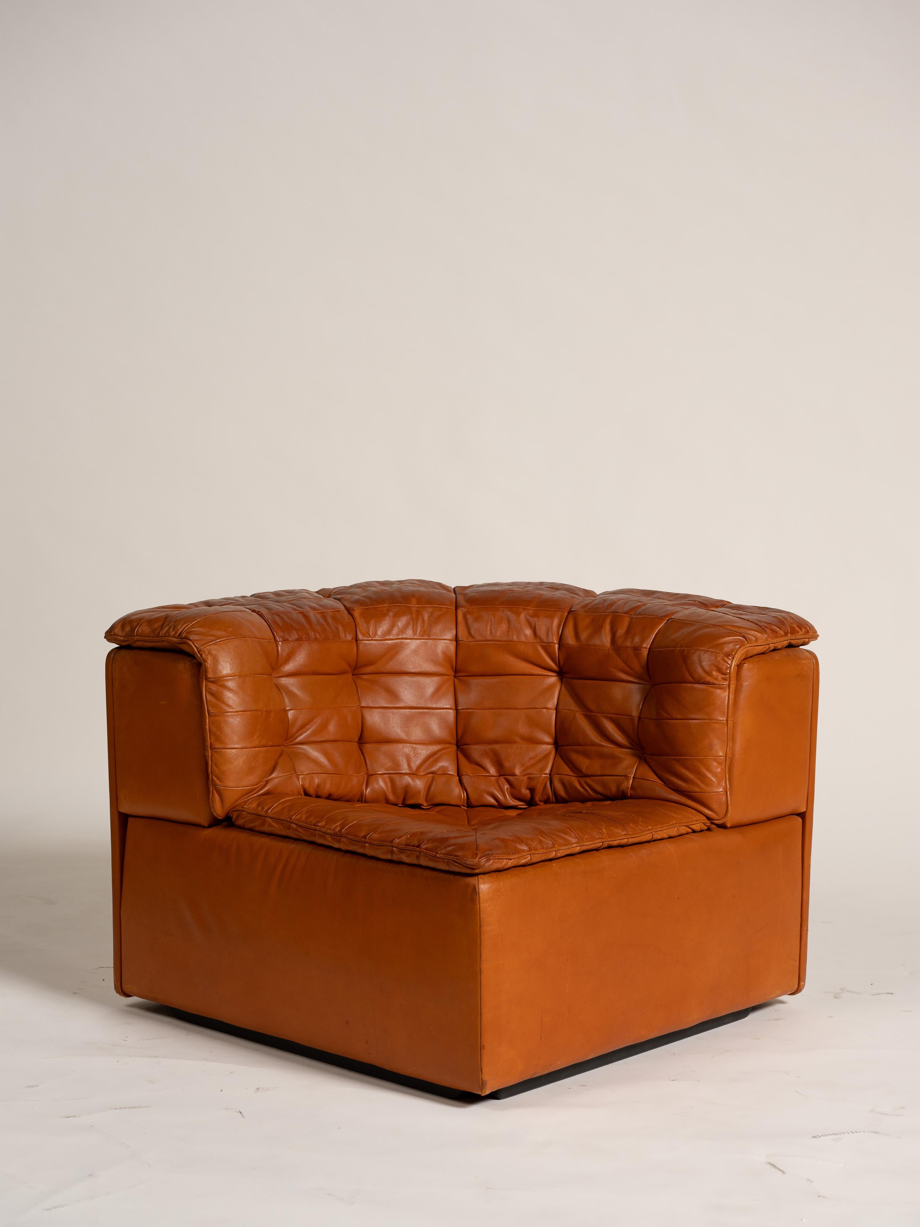 Sofá modular vintage de cuero, De Sede, Suiza, años 70 en venta 9