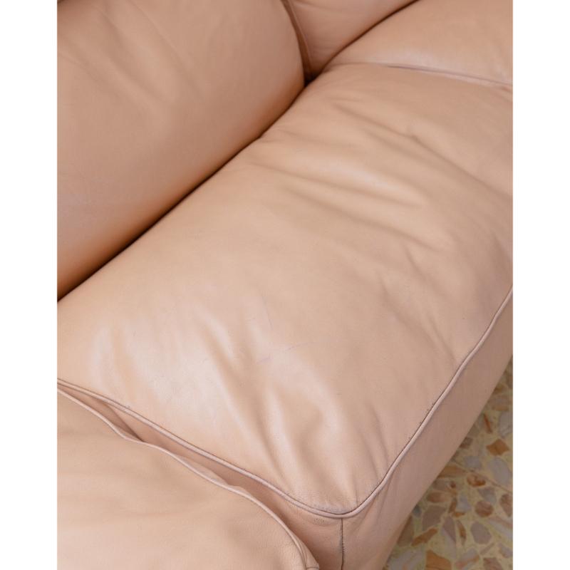 Vintage Modular Leather Sofa In Blush Mid Century Model No, 1970 en vente 3