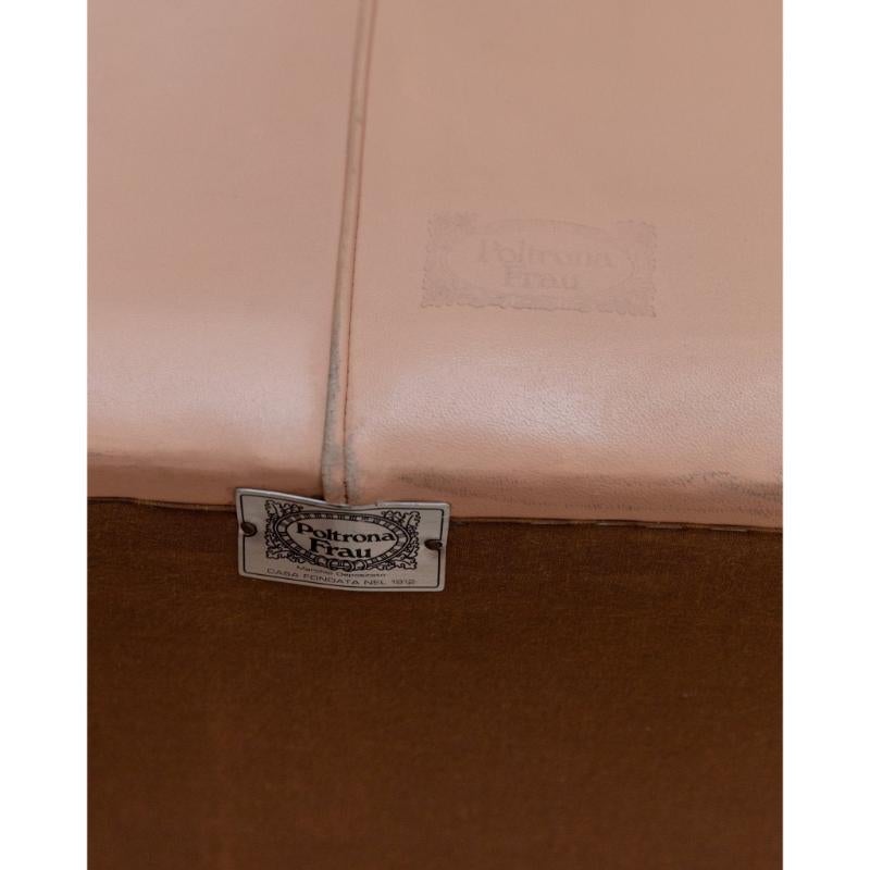 Vintage Modular Leather Sofa In Blush Mid Century Model No, 1970 en vente 4