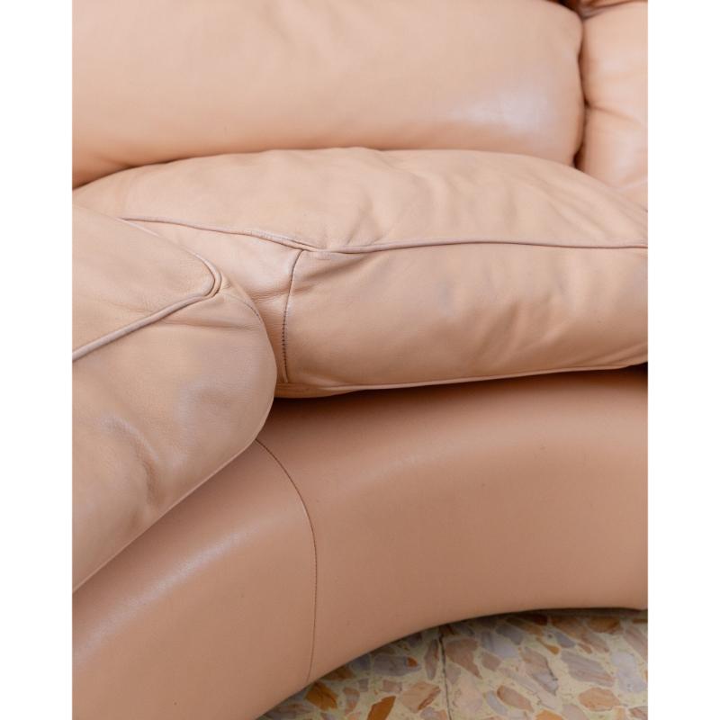 Vintage Modular Leather Sofa In Blush Mid Century Model No, 1970 en vente 5