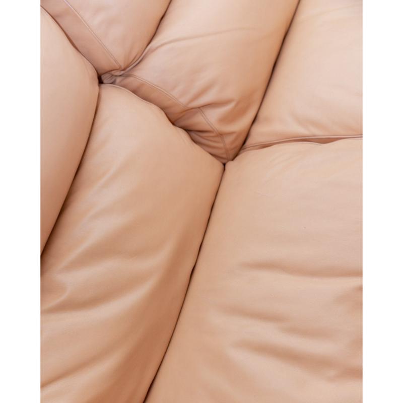 Vintage Modular Leather Sofa In Blush Mid Century Model No, 1970 Bon état - En vente à Montecalvoli, IT