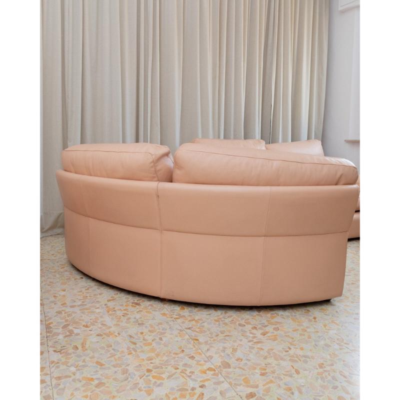 Cuir Vintage Modular Leather Sofa In Blush Mid Century Model No, 1970 en vente