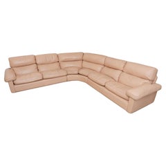 Vintage Modular Leather Sofa In Blush Mid Century Model Petronio, 1970s