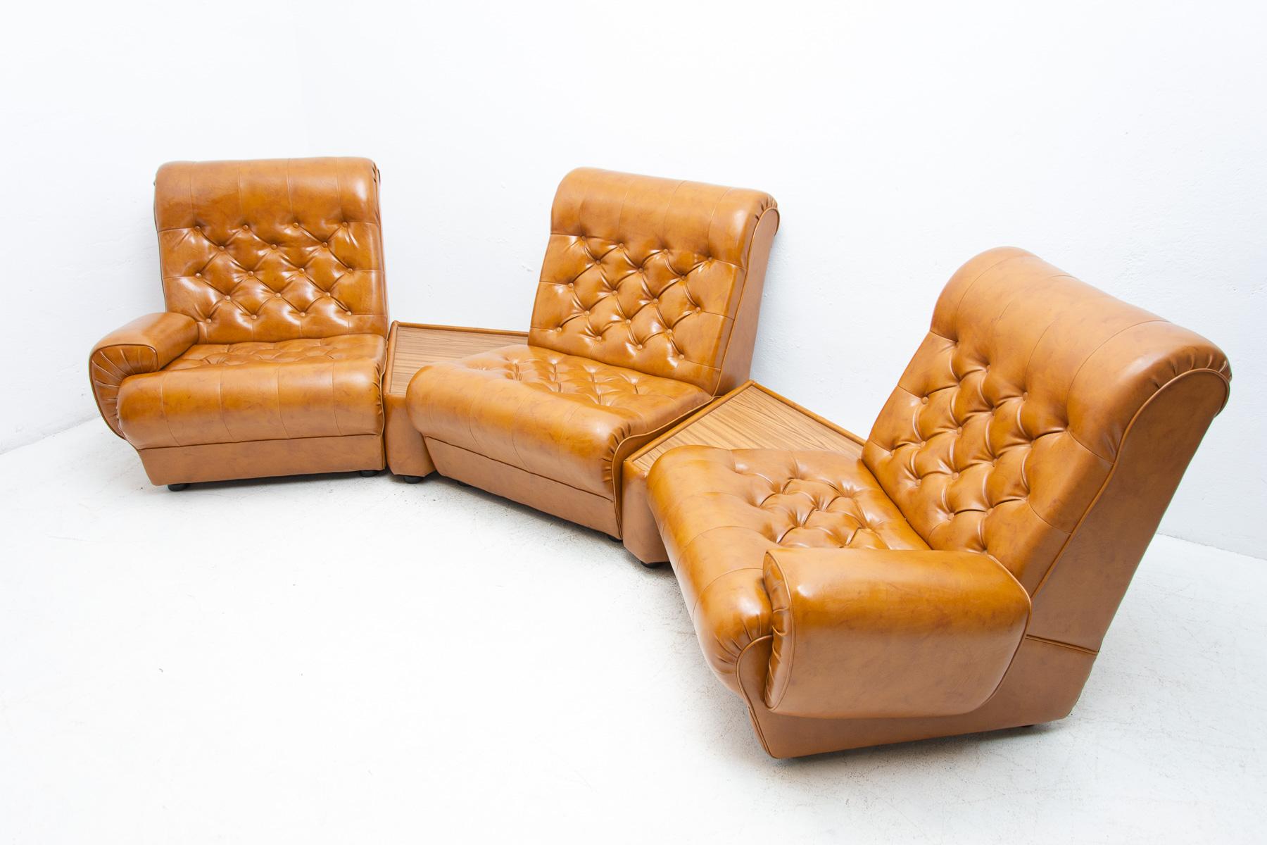Vintage Modular Leatherette Living Room Set, 1970´s For Sale 2