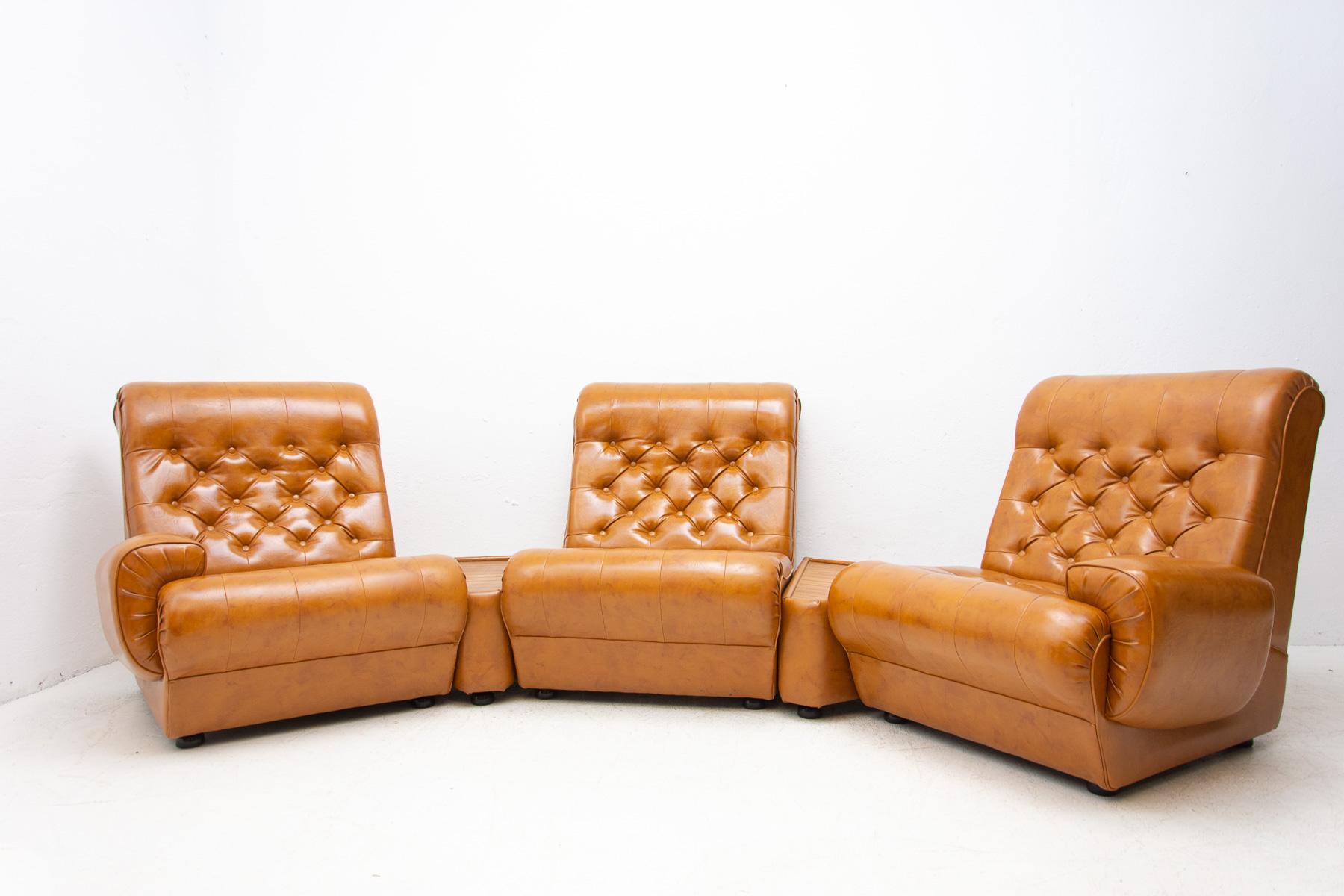 Vintage Modular Leatherette Living Room Set, 1970´s For Sale 3