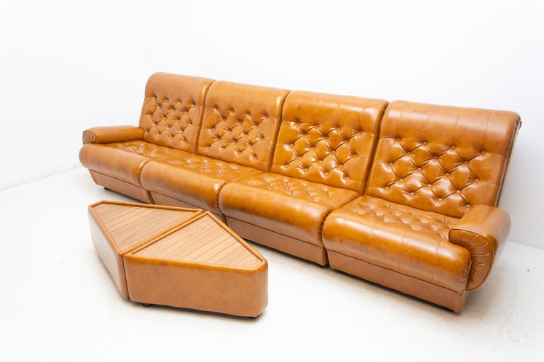 European Vintage Modular Leatherette Living Room Set, 1970´s For Sale