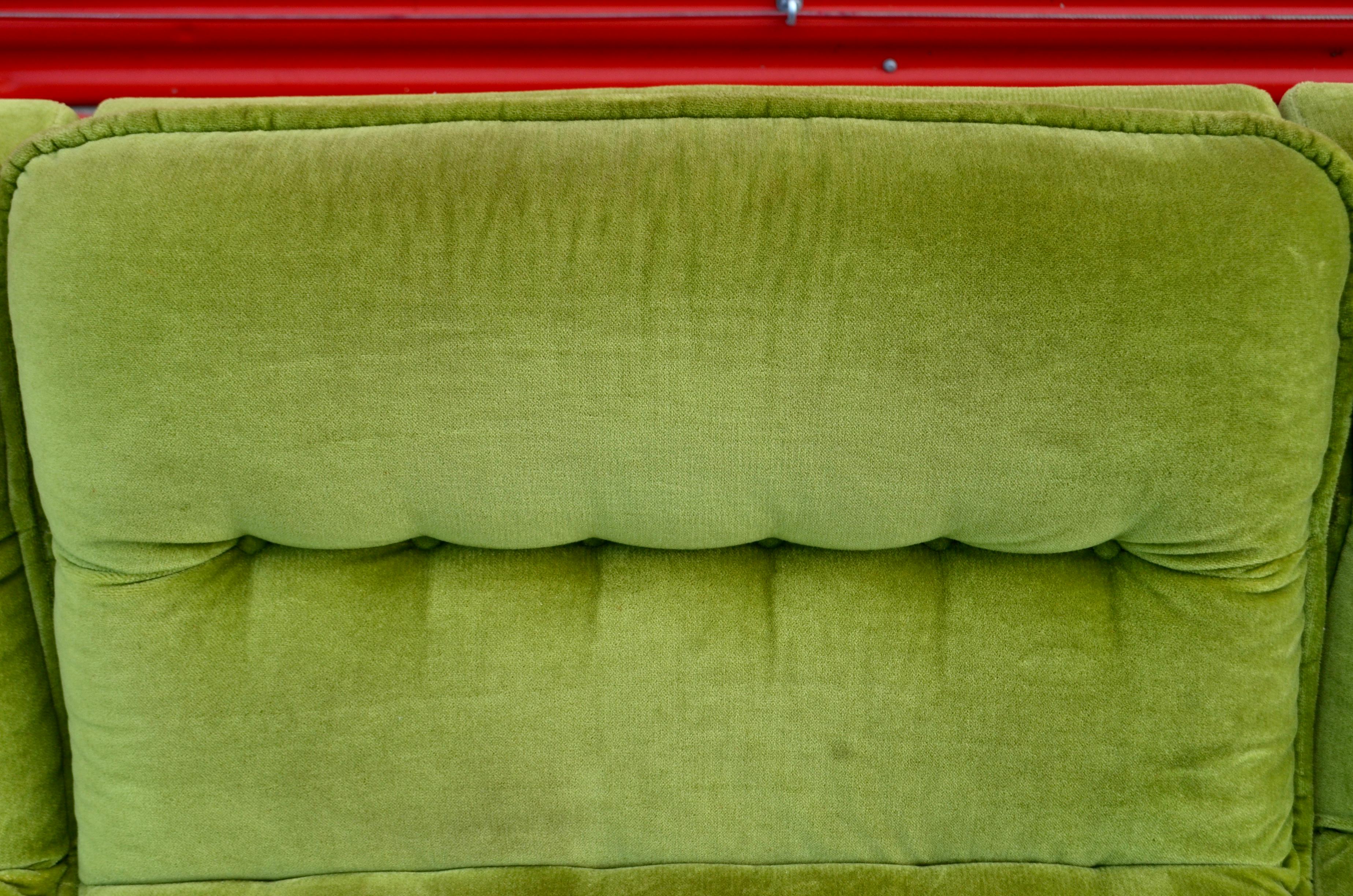 Late 20th Century Vintage Modular Limegreen 1970s Sofa Living Room Suite