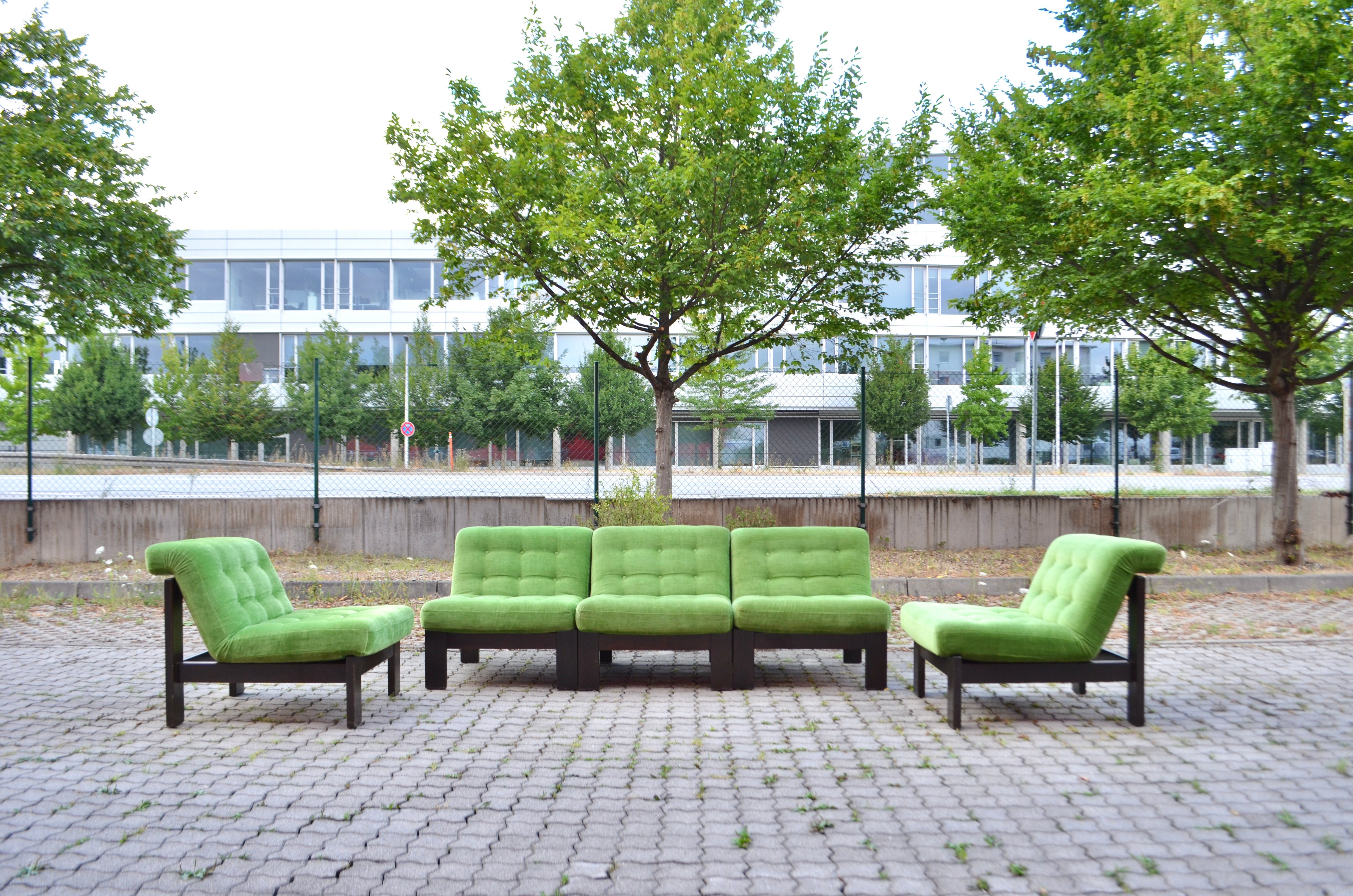 Modulare lilagrüne Mohair-Wohnzimmer-Suite, Sechsteiliges Sofa, Deutschland im Zustand „Gut“ im Angebot in Munich, Bavaria