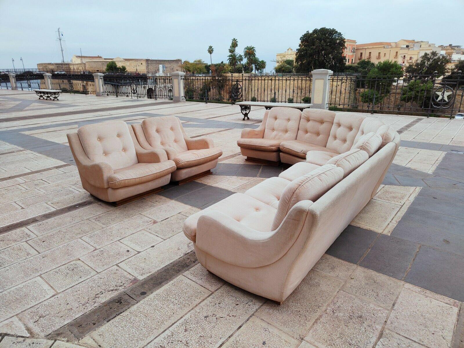 Late 20th Century Vintage Modular Living Room Set in the Style of De Sede, 1970s