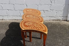 Vintage Modular Moroccan Tea Table-Inlaid Coffee Table-Marquetery Side Table-80s