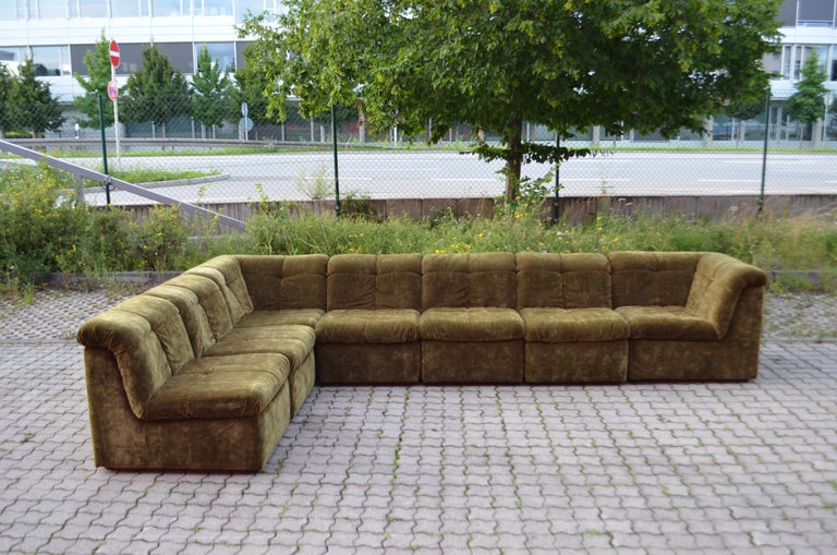 Vintage Modular Moss Green 1970s Sofa Living Room Suite at 1stDibs