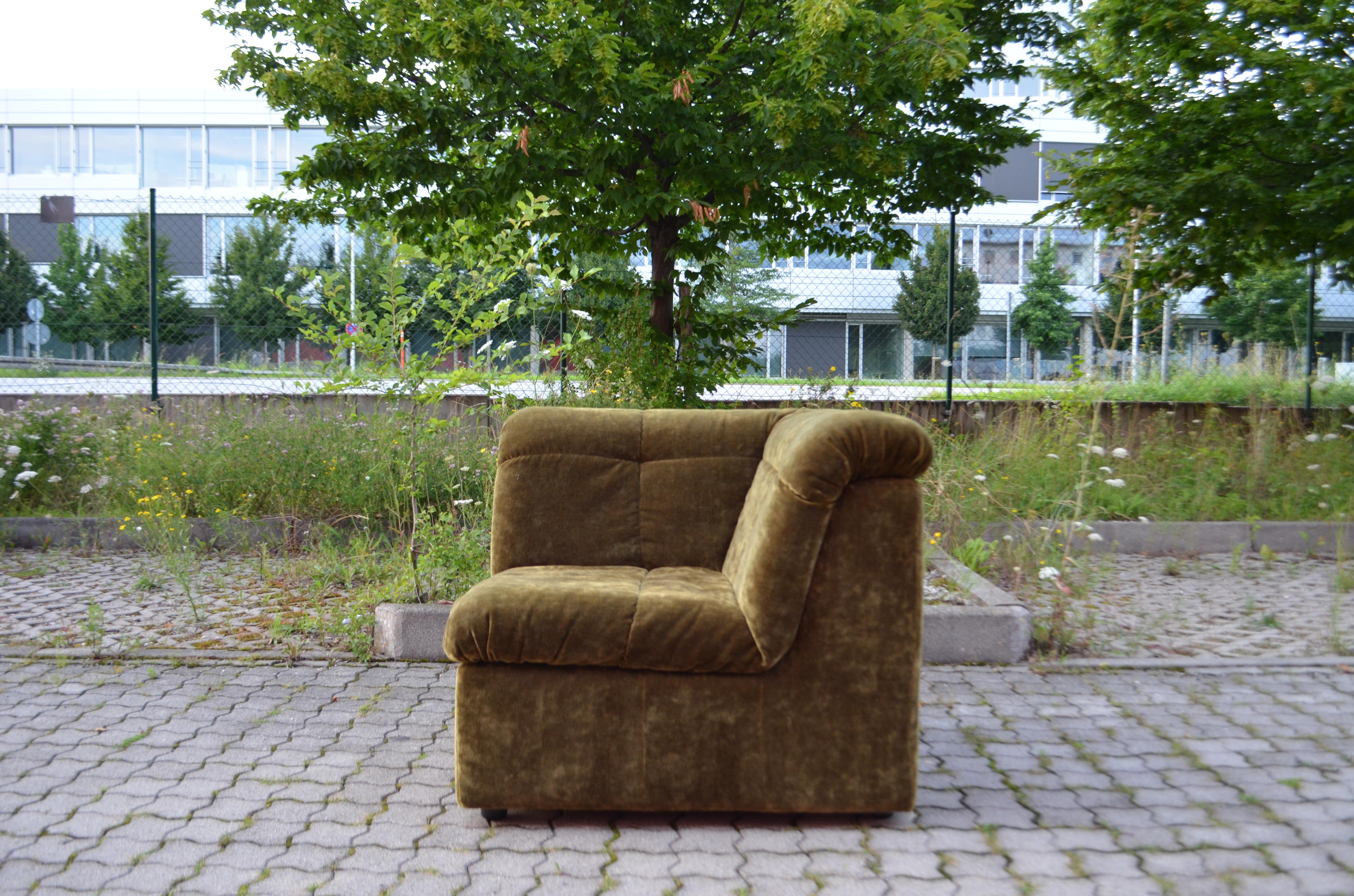 Vintage Modular Moss Green 1970s Sofa Living Room Suite 8