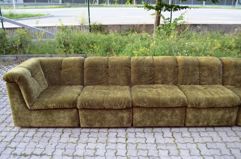 Vintage Modular Moss Green 1970s Sofa Living Room Suite at 1stDibs