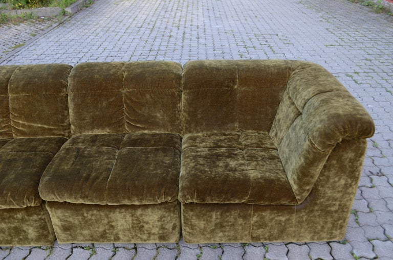 Vintage Modular Moss Green 1970s Sofa Living Room Suite at 1stDibs