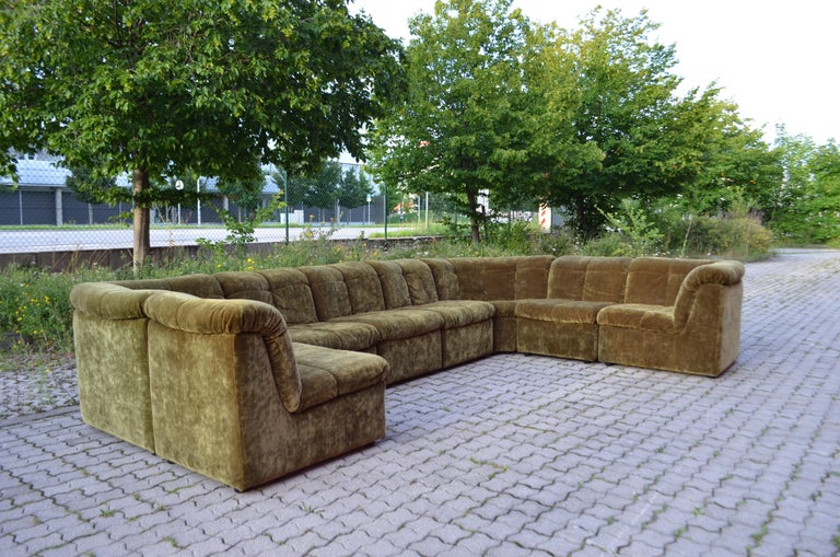 Vintage Modular Moss Green 1970s Sofa Living Room Suite at 1stDibs