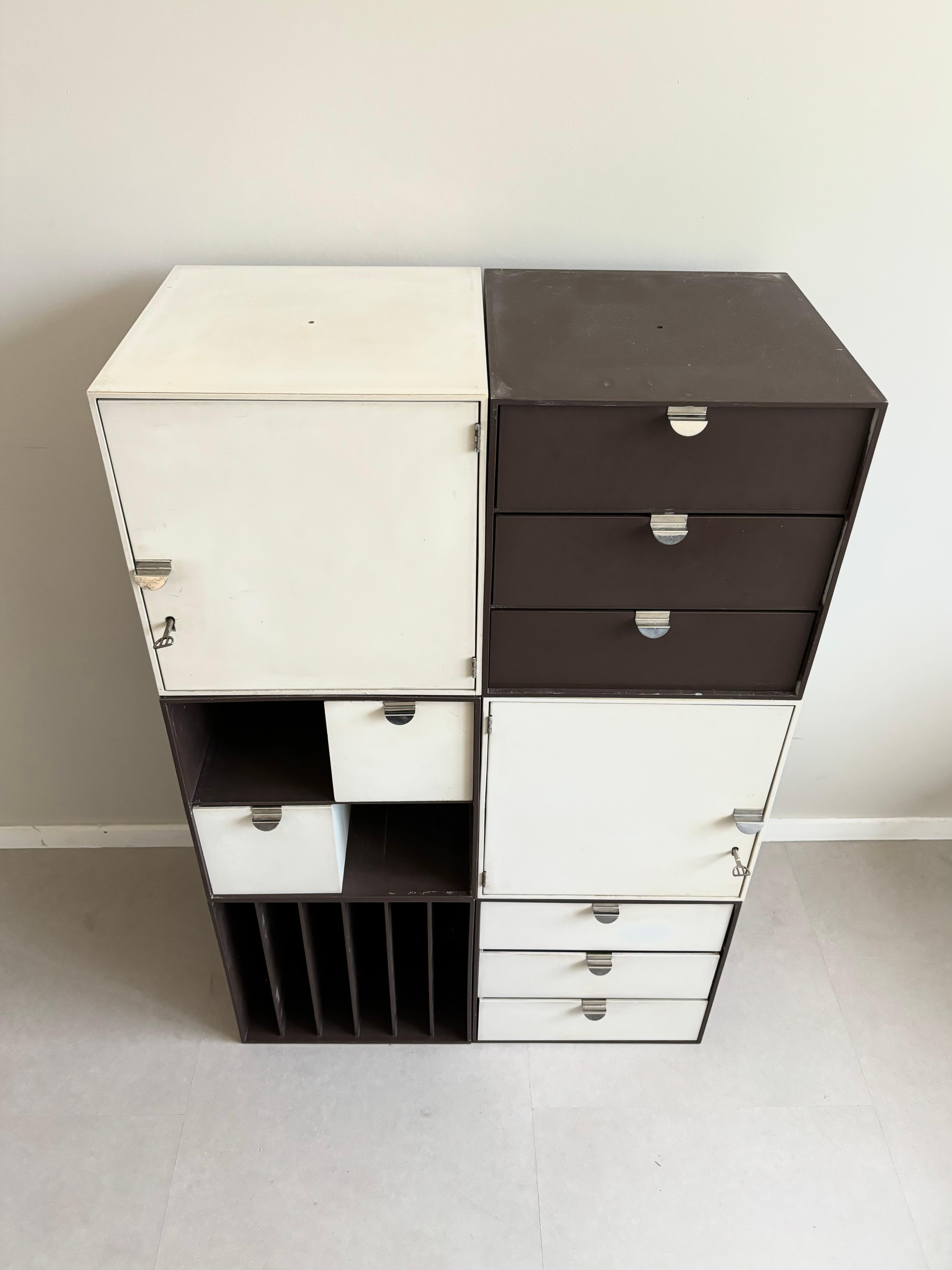 Finnish Vintage modular Palaset Palanox storage boxes from Treston Oy, Finland, 1972 For Sale