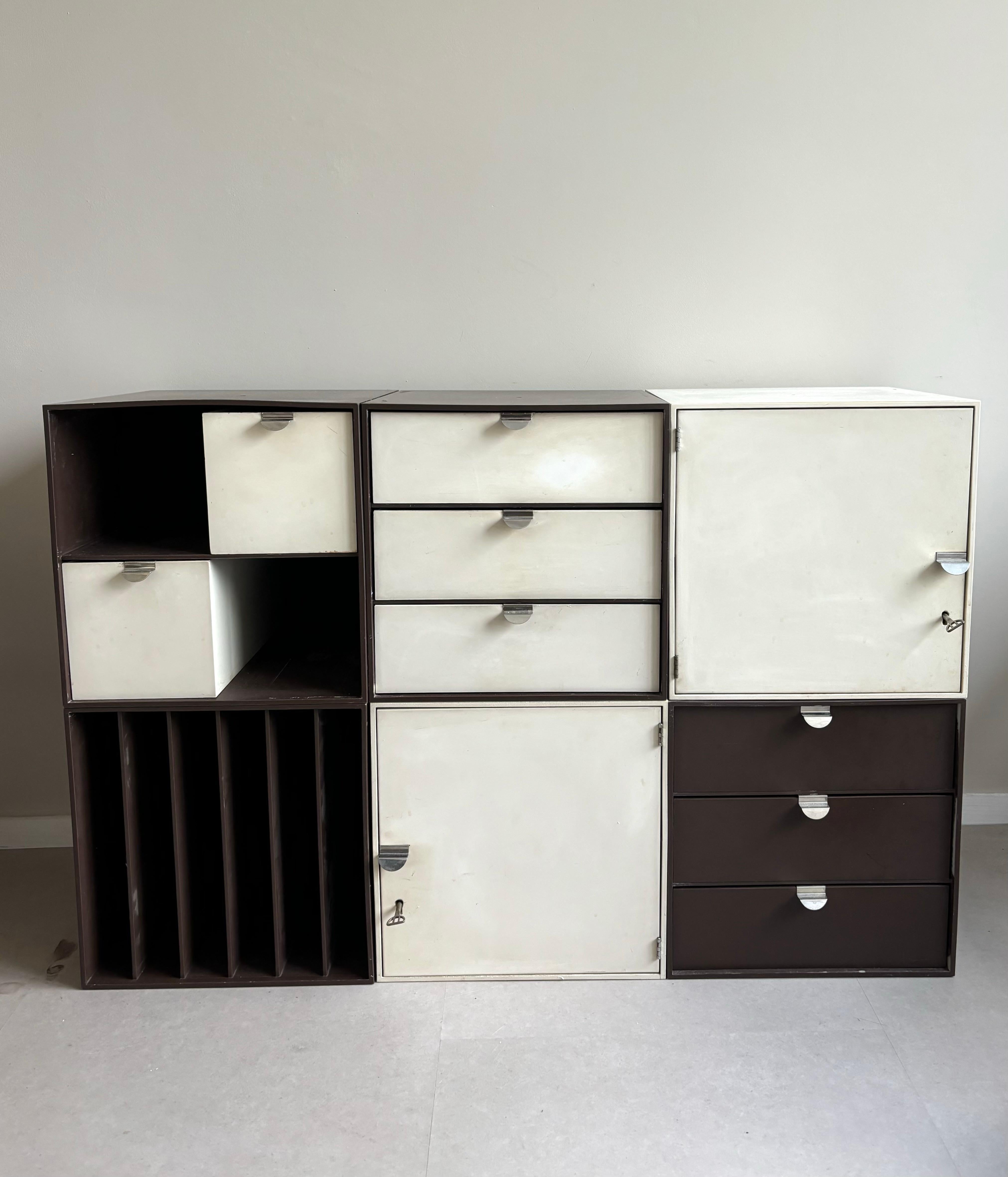 Vintage modular Palaset Palanox storage boxes from Treston Oy, Finland, 1972 For Sale 1