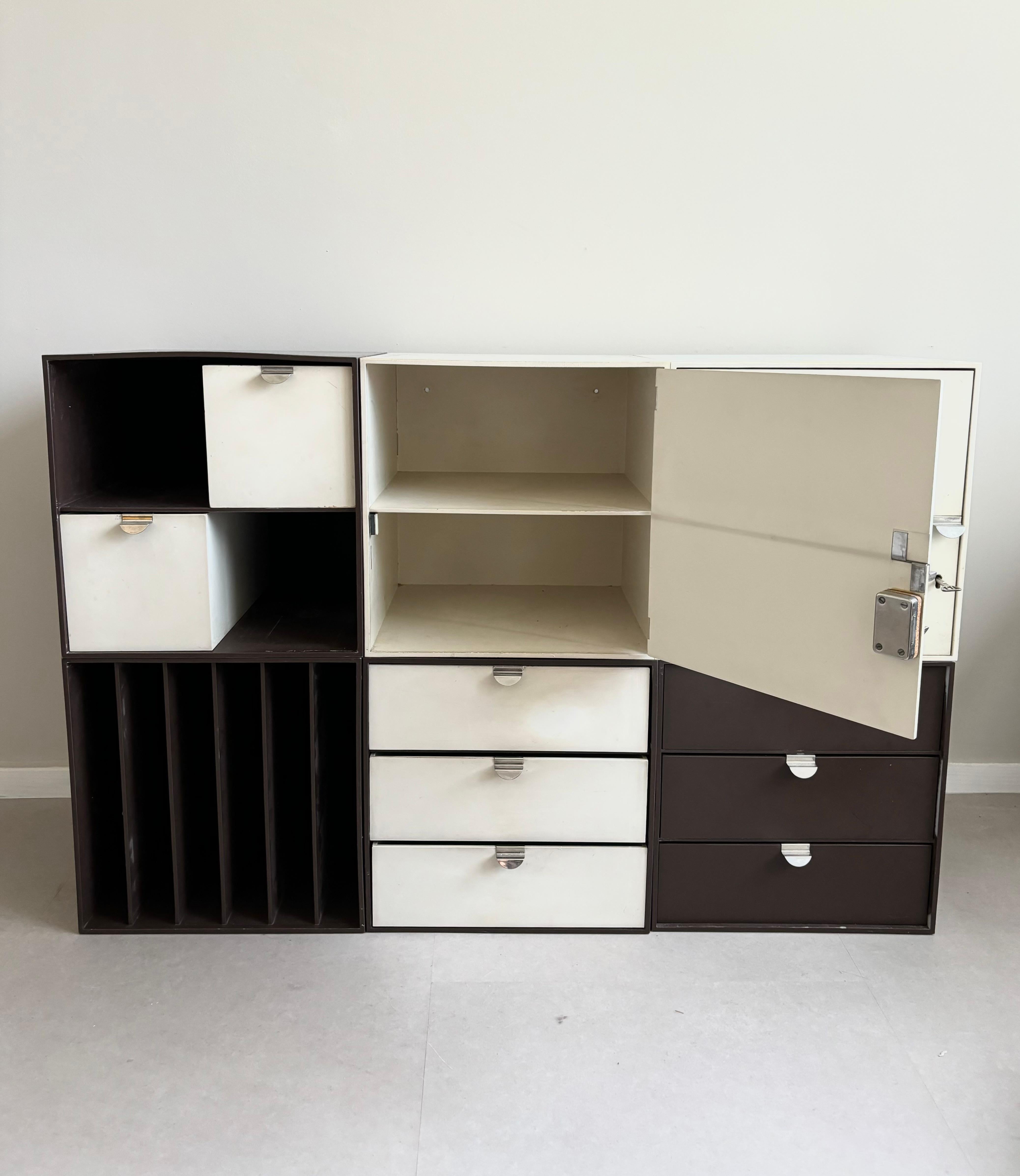 Vintage modular Palaset Palanox storage boxes from Treston Oy, Finland, 1972 For Sale 2