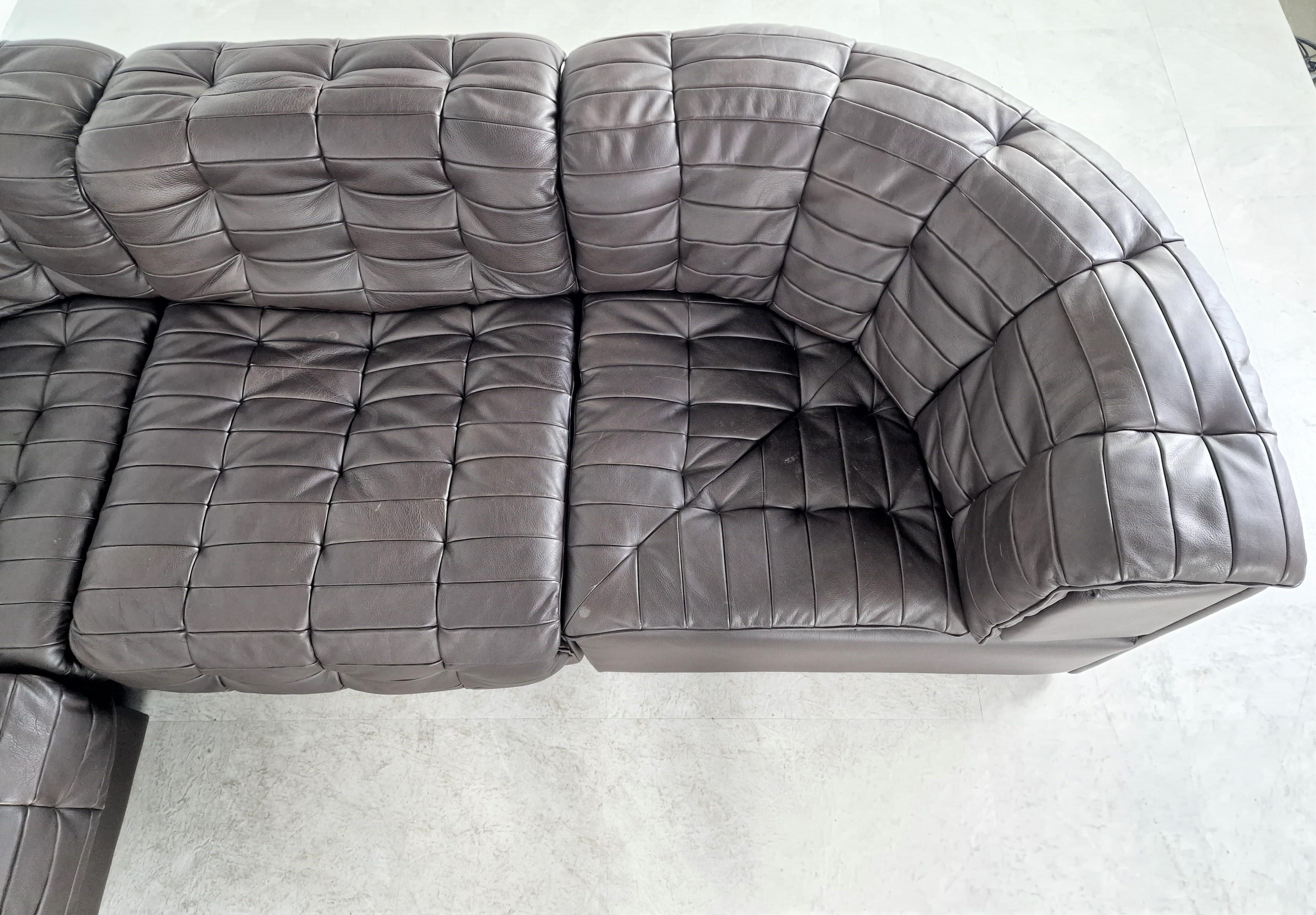 Vintage Modular Patchwork Leather Sofa Ds11 by Desede, 1960s at 1stDibs