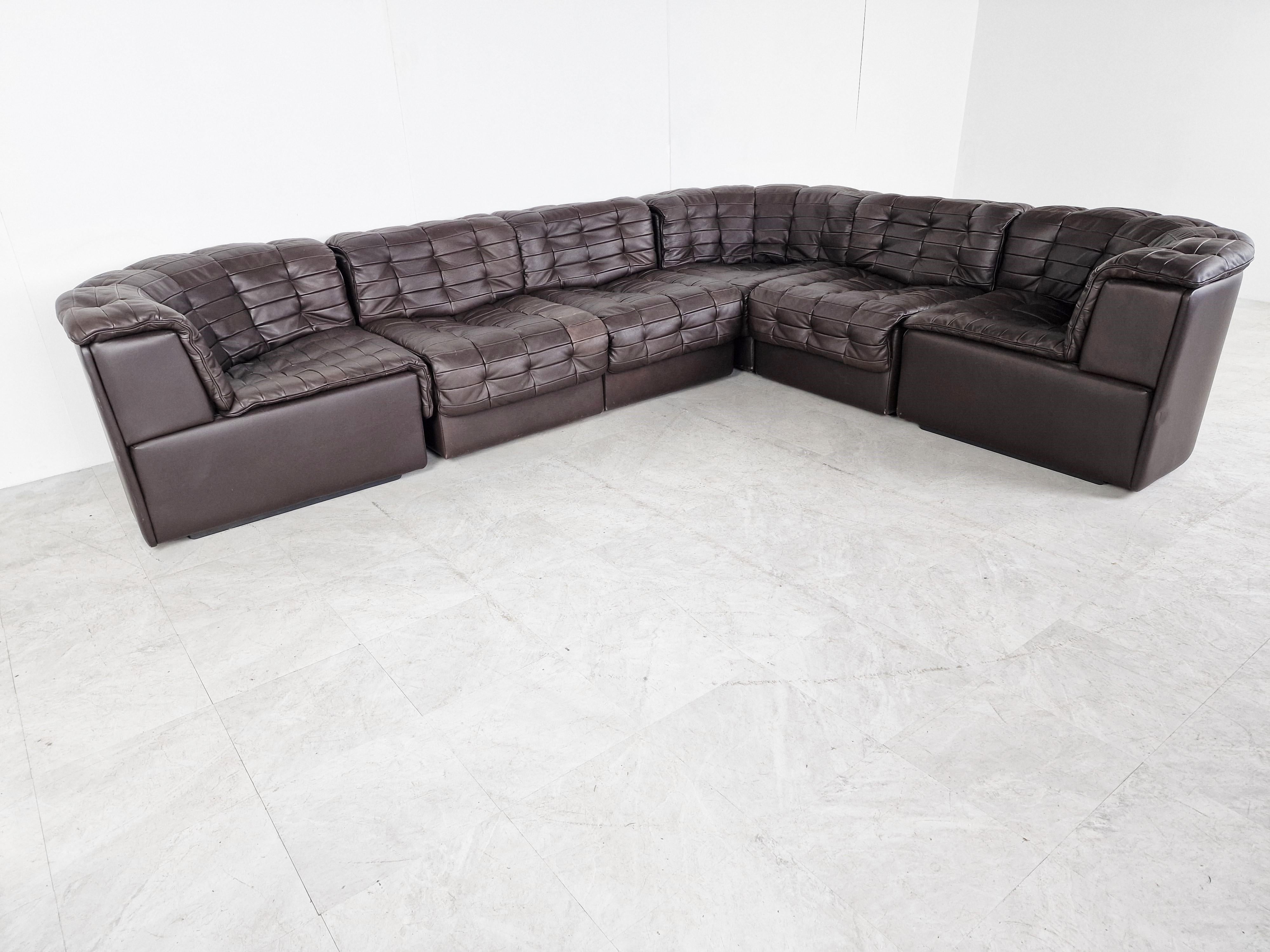 Vintage Modular Patchwork Leather Sofa Ds11 by Desede, 1960s at 1stDibs