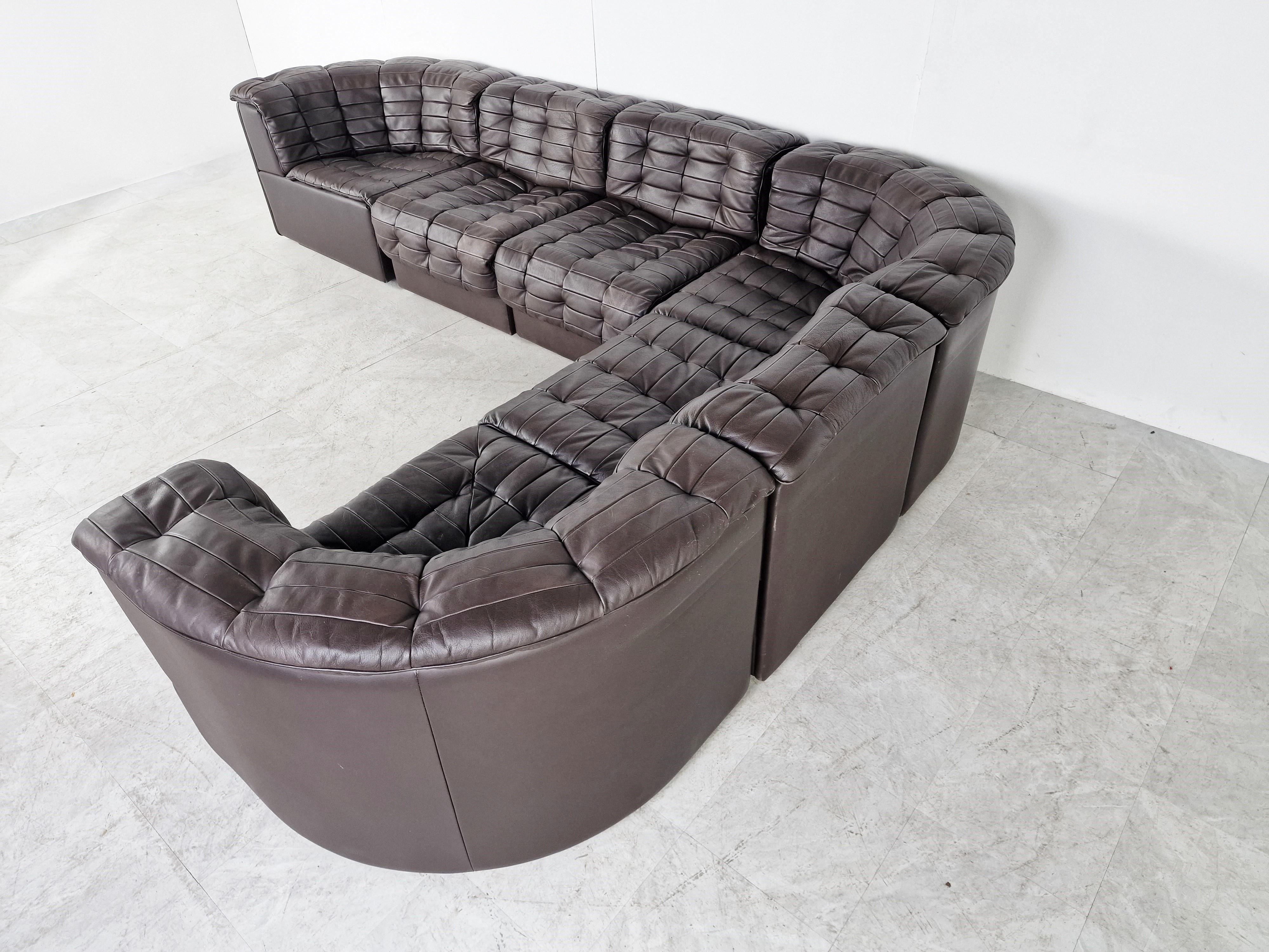 Vintage Modular Patchwork Leather Sofa Ds11 by Desede, 1960s at 1stDibs