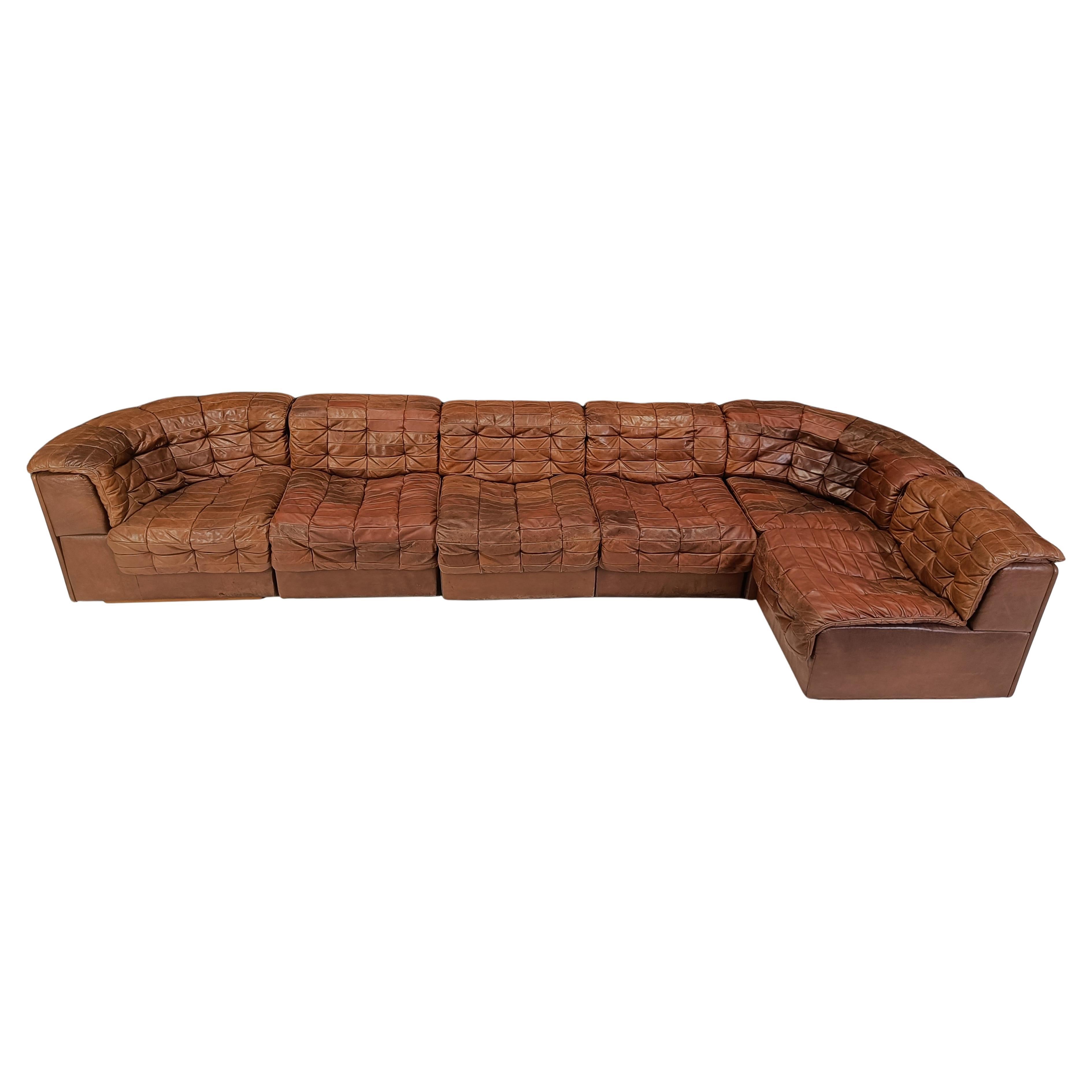 Modulares Vintage-Sofa aus Leder mit Patchwork-Muster DS11 von Desede, 1960er Jahre