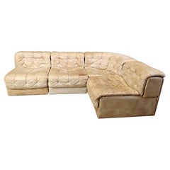 Vintage modular patchwork leather sofa DS11 by Desede, 1960s