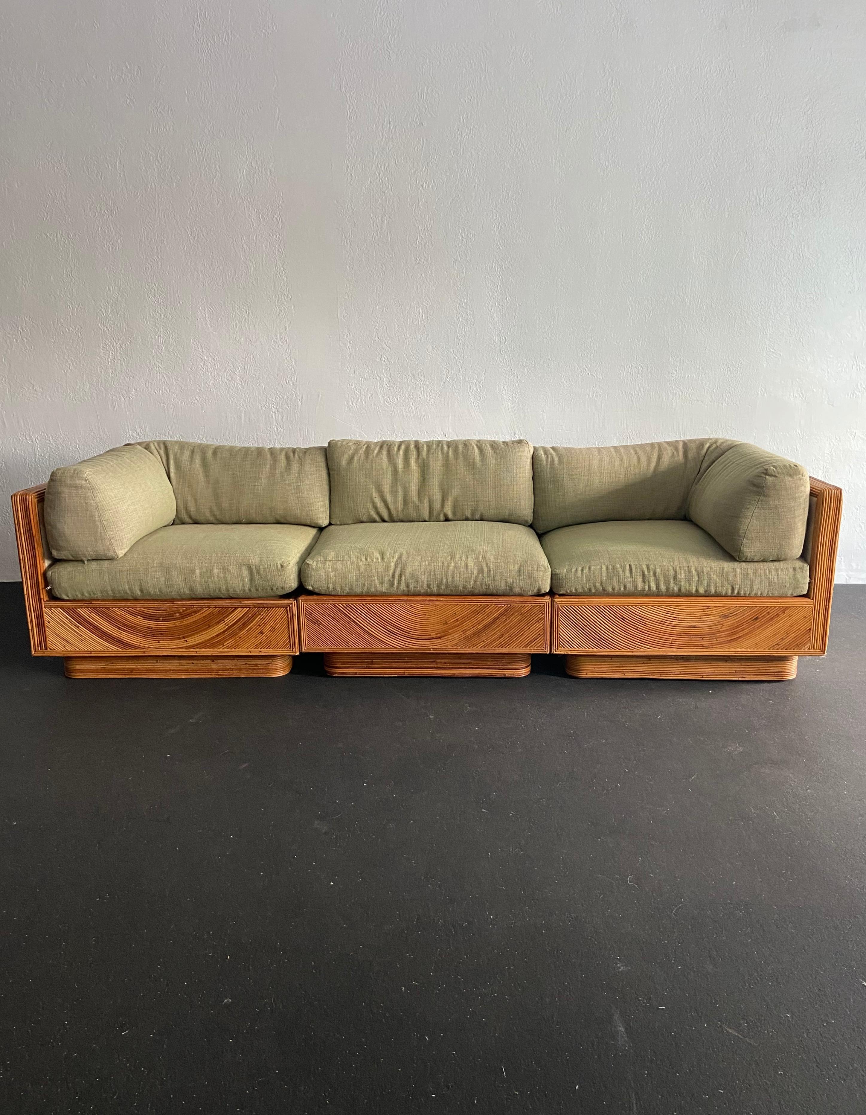 Mid-Century Modern Adrian Pearsall for Comfort Designs Modular Pencil Reed Sofa