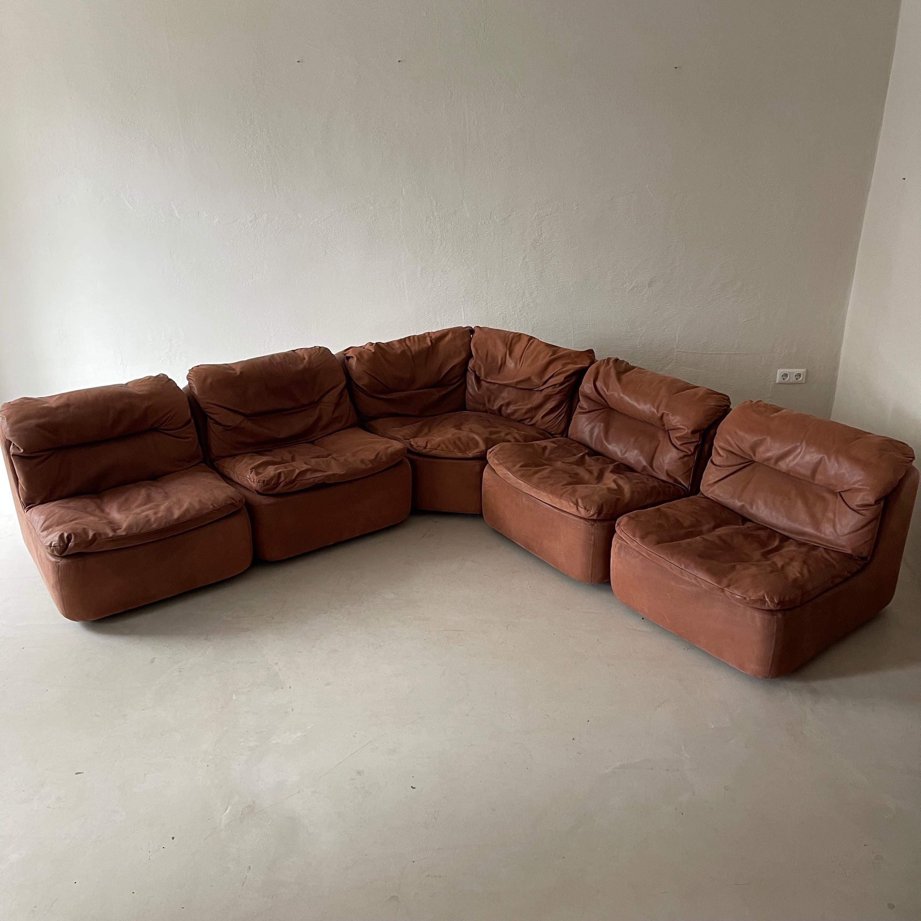 Mid-Century Modern Vintage Modular Sofa by Friedrich Hill for Walter Knoll 1970s For Sale