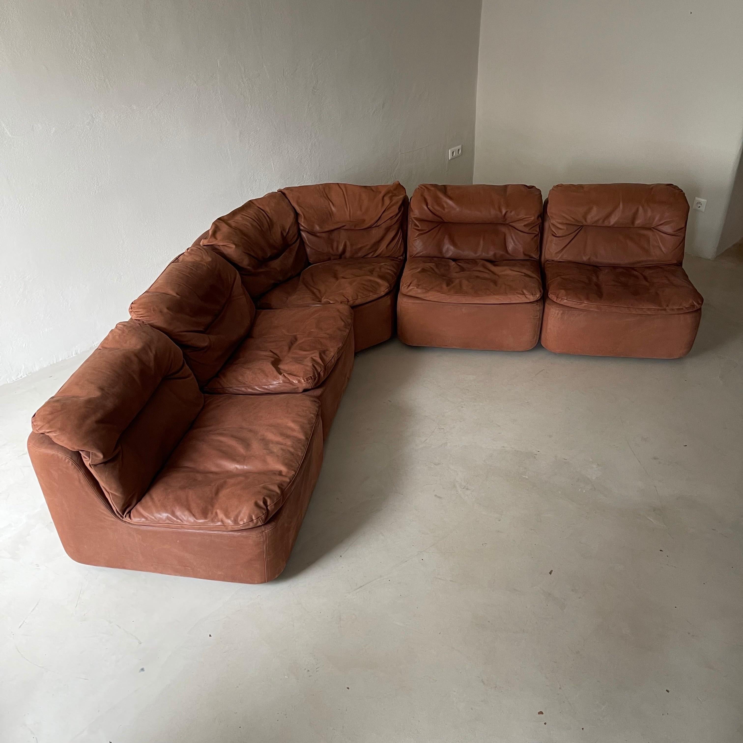 German Vintage Modular Sofa by Friedrich Hill for Walter Knoll 1970s For Sale