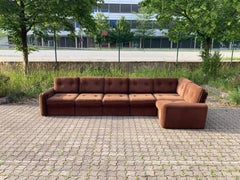 Vintage Modular Sofa in Brown Velvet Corduroy, 1970s