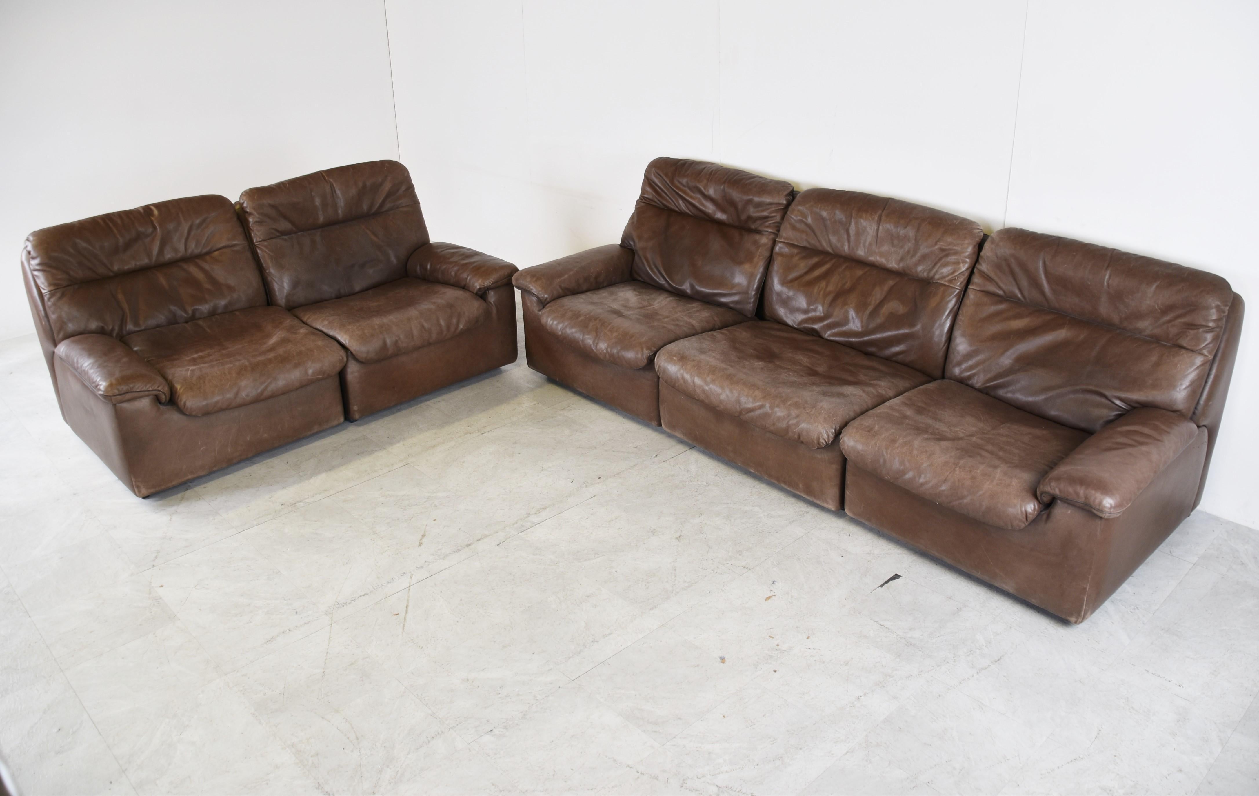 Vintage modular sofa set by De Sede, 1970s In Good Condition In HEVERLEE, BE