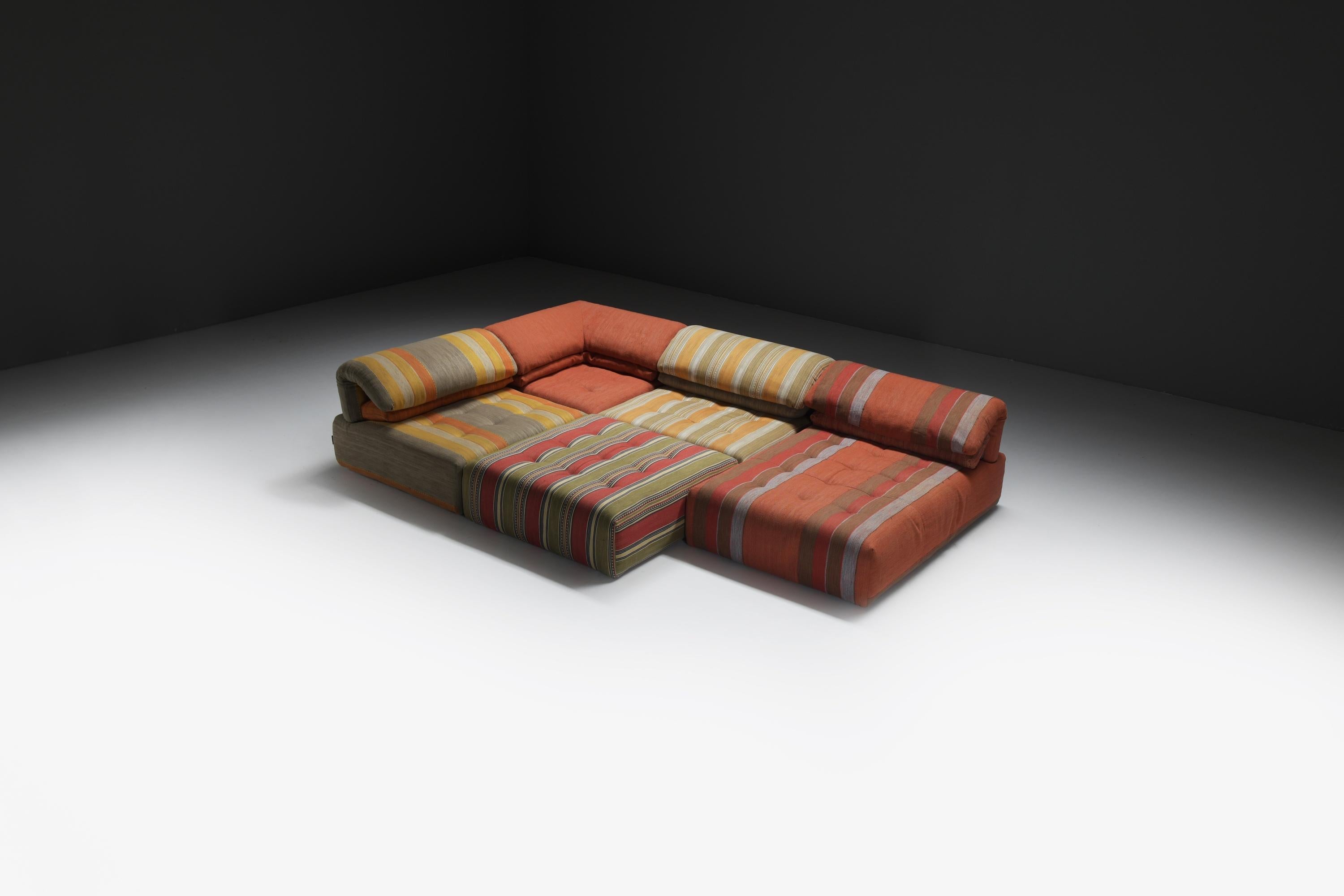 Canapé modulaire Vintage 'Voyage Immobile' par Hans Hopfer pour Roche Bobois France Bon état - En vente à Buggenhout, Oost-Vlaanderen