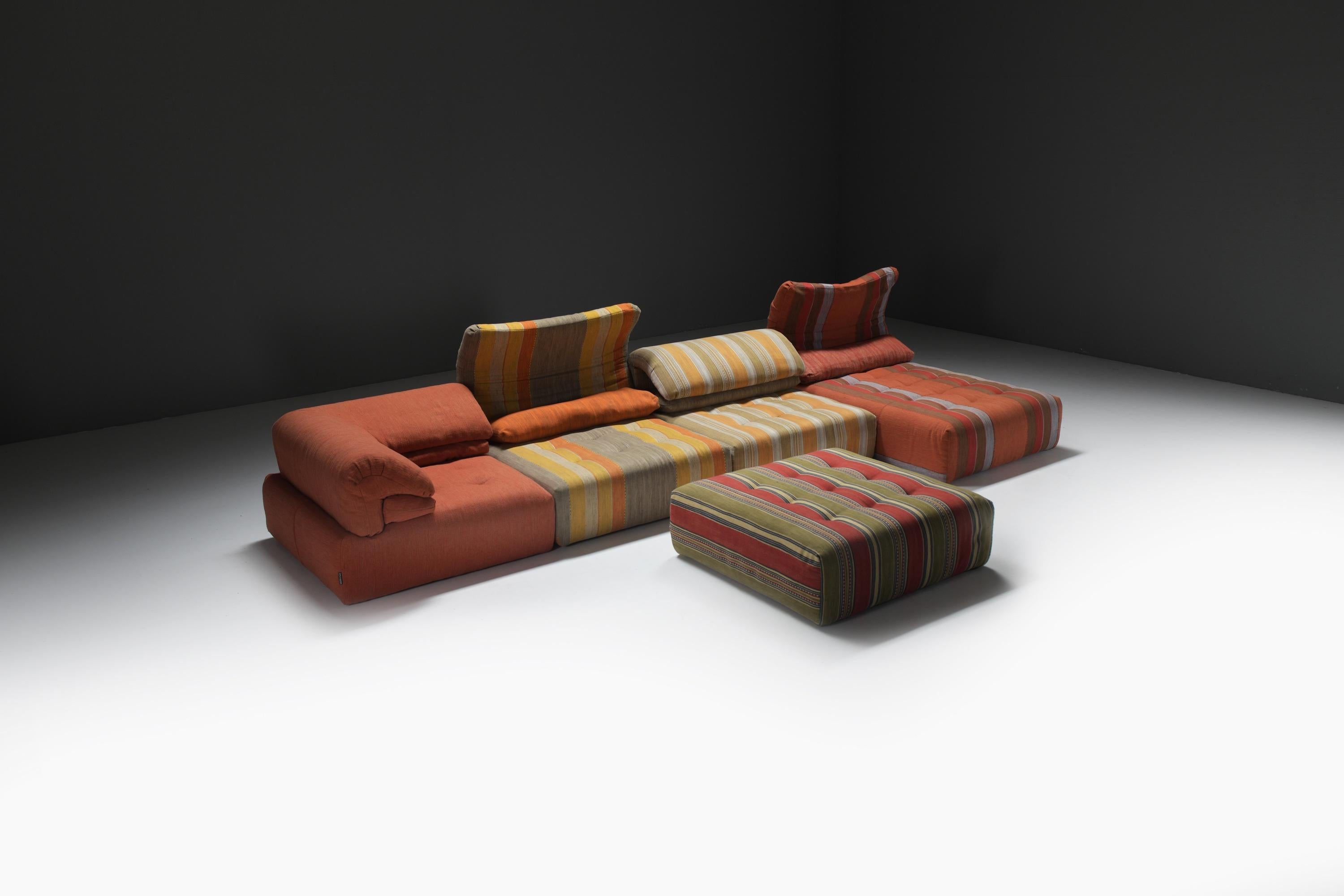 Tissu Canapé modulaire Vintage 'Voyage Immobile' par Hans Hopfer pour Roche Bobois France en vente