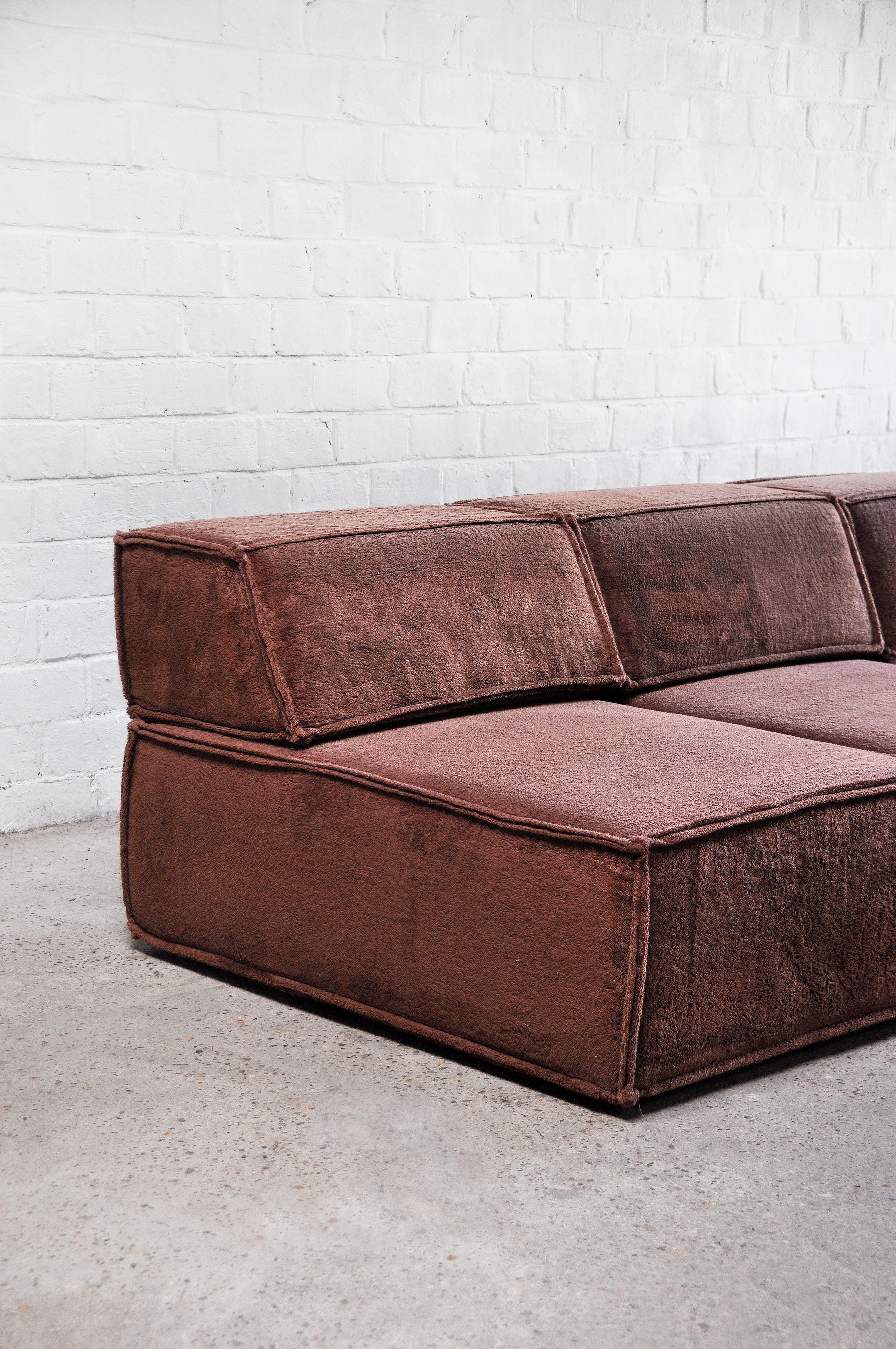 Vintage Modular 'Trio' Sofa from COR In Brown Teddy, 1973 3