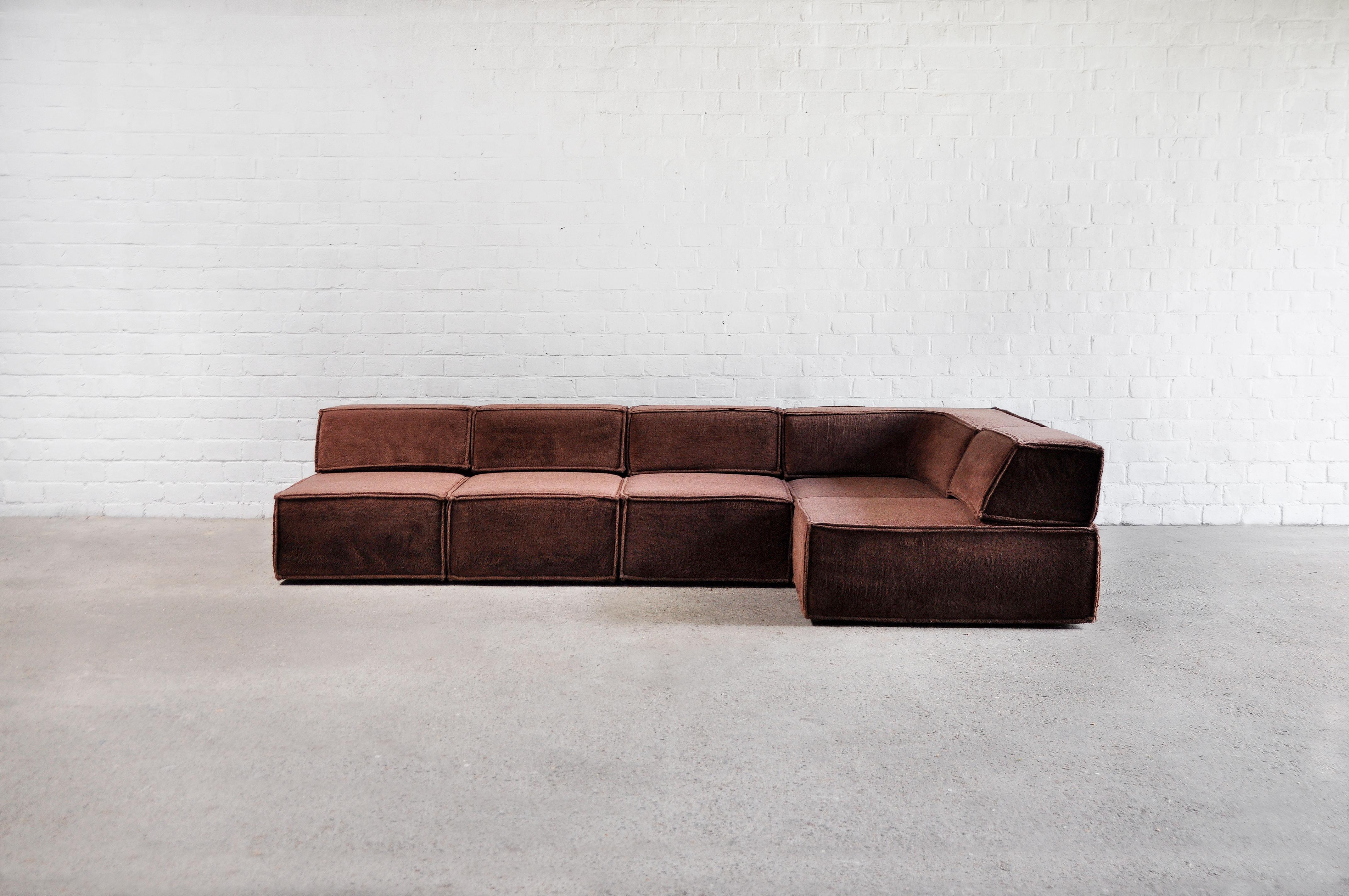 Mid-Century Modern Vintage Modular 'Trio' Sofa from COR In Brown Teddy, 1973