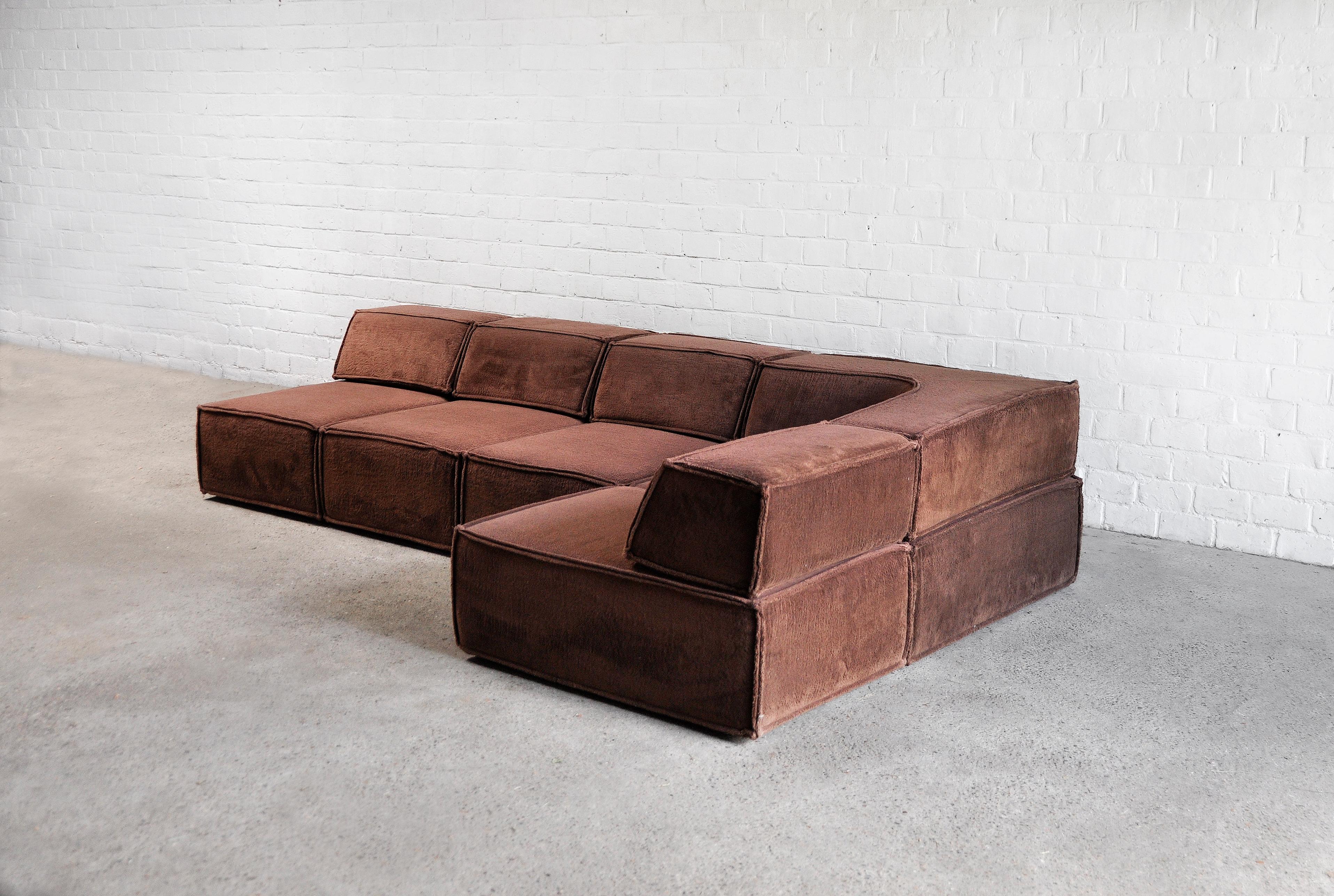 Late 20th Century Vintage Modular 'Trio' Sofa from COR In Brown Teddy, 1973