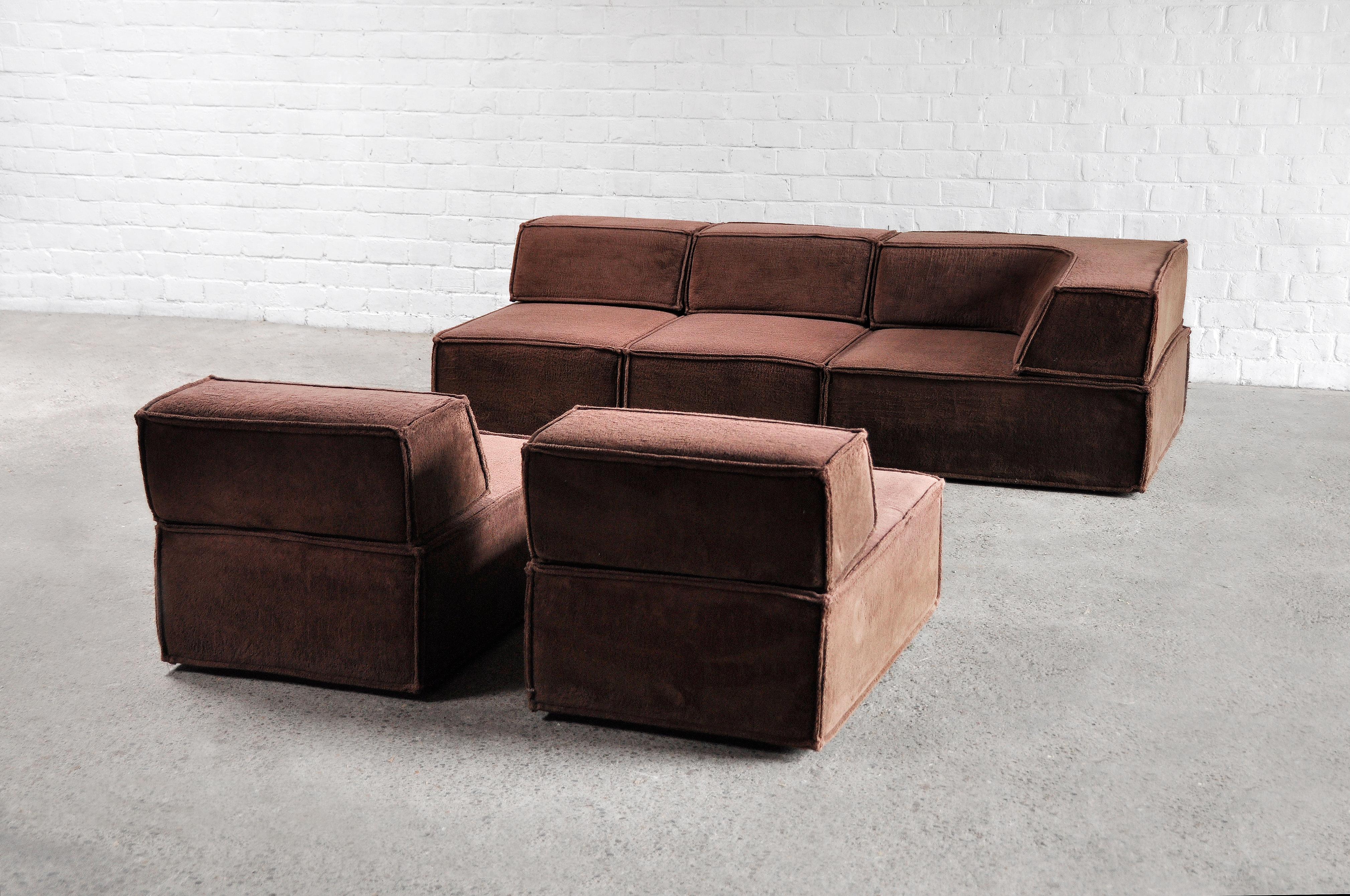 Vintage Modular 'Trio' Sofa from COR In Brown Teddy, 1973 1