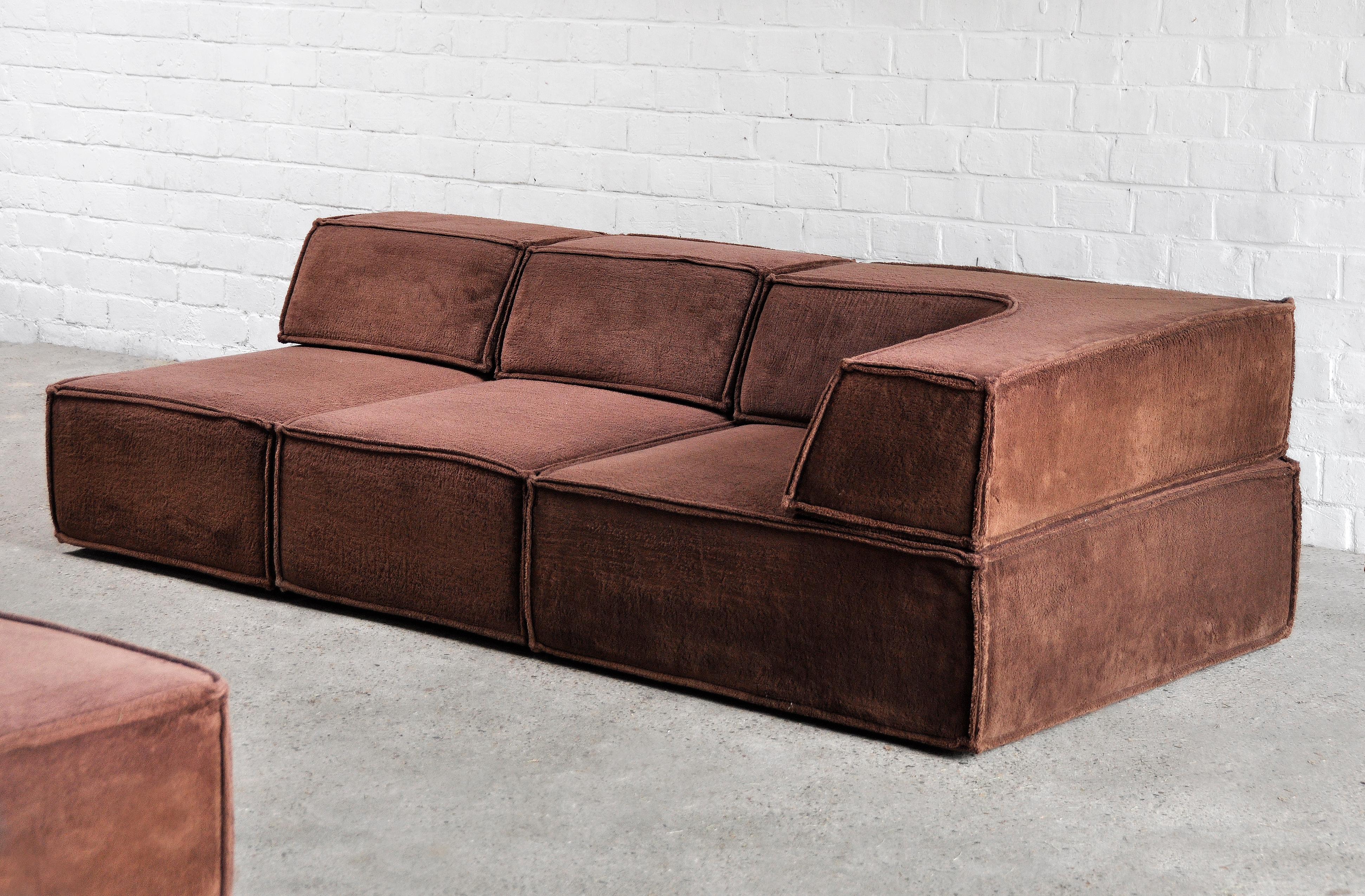 Vintage Modular 'Trio' Sofa from COR In Brown Teddy, 1973 2
